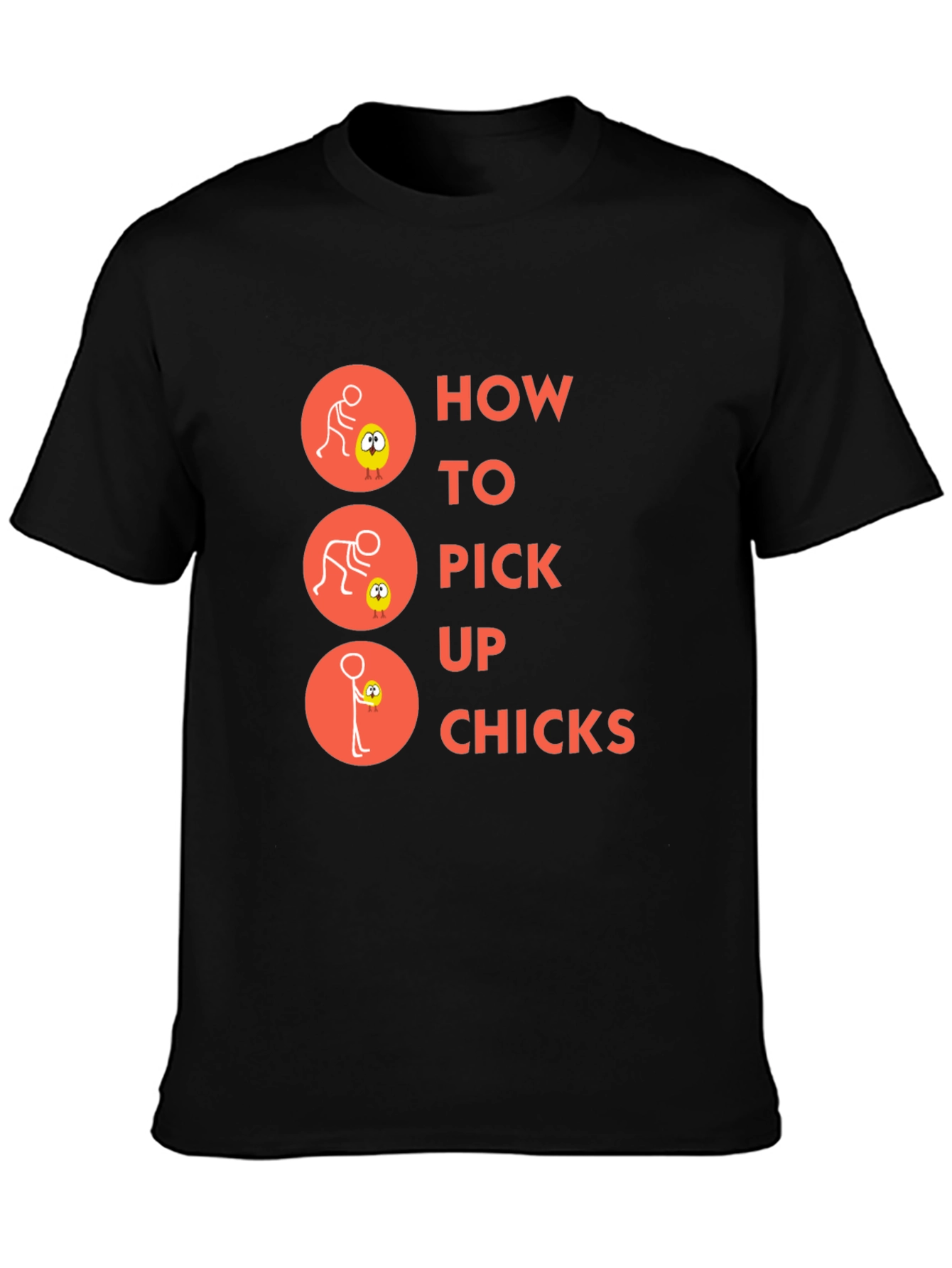 Humorous How to Pick Up Chicks Graphic T-Shirt