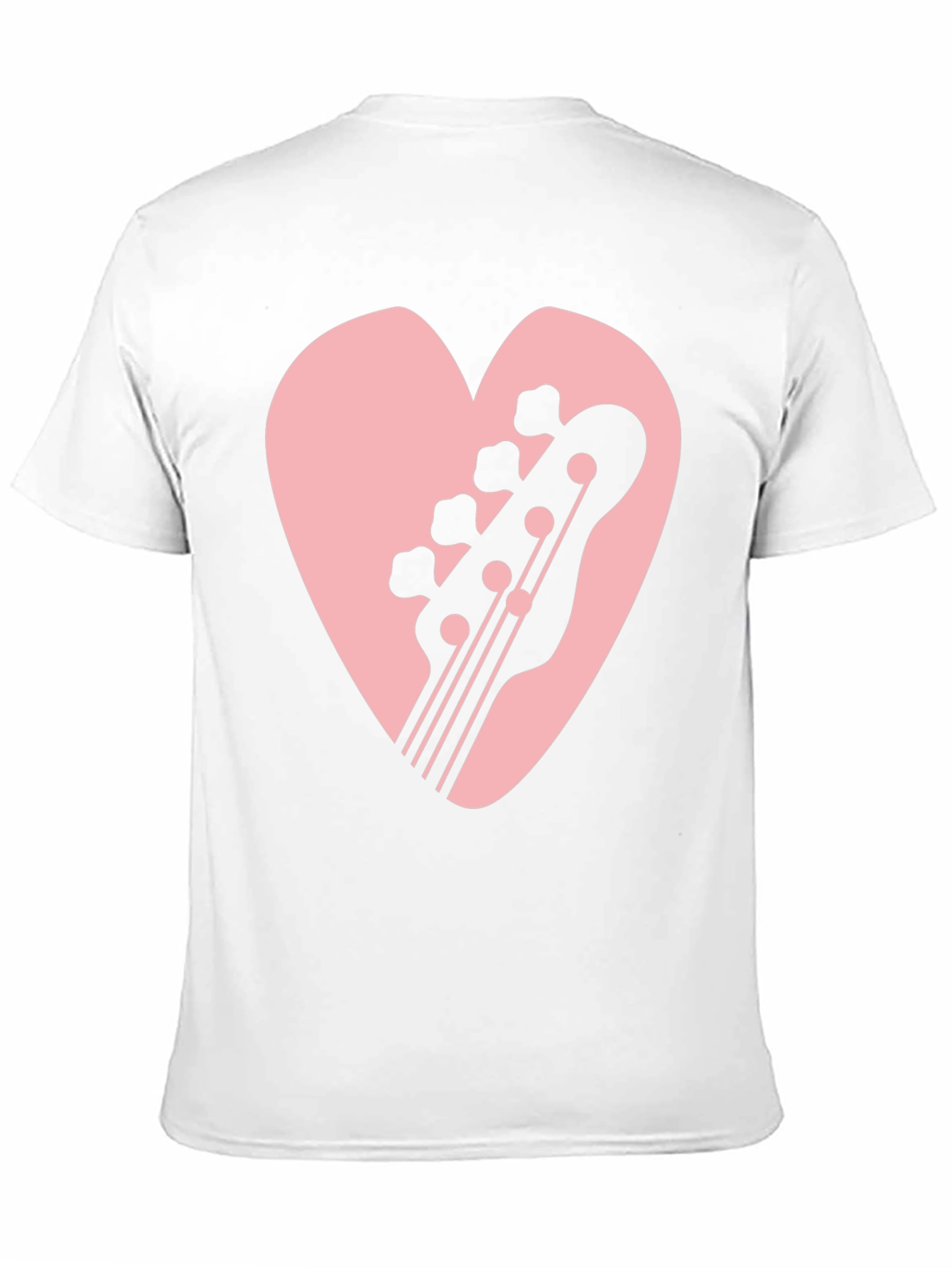 Bass Guitar Heart Graphic Black T-Shirt