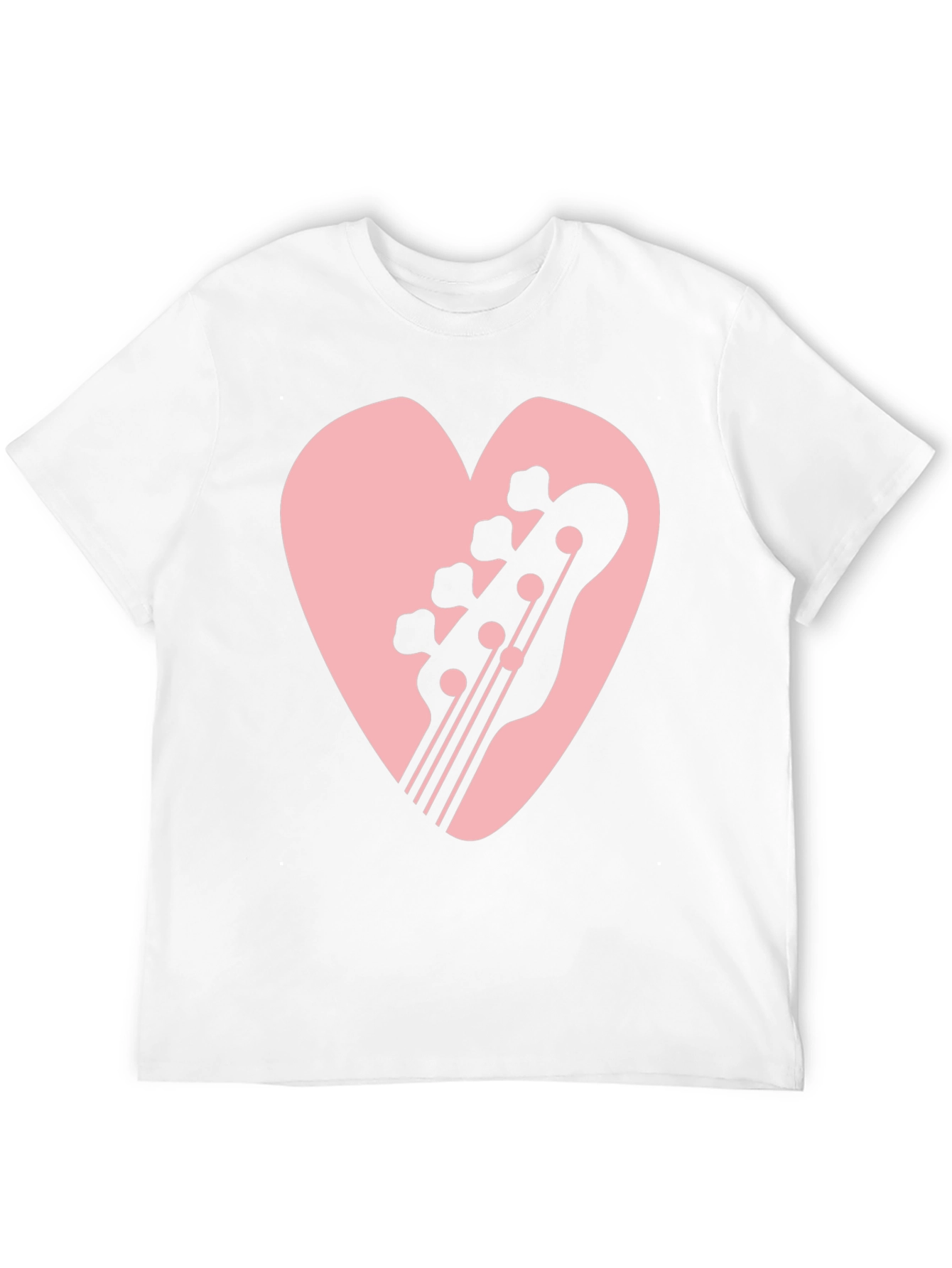 Bass Guitar Heart Graphic Black T-Shirt