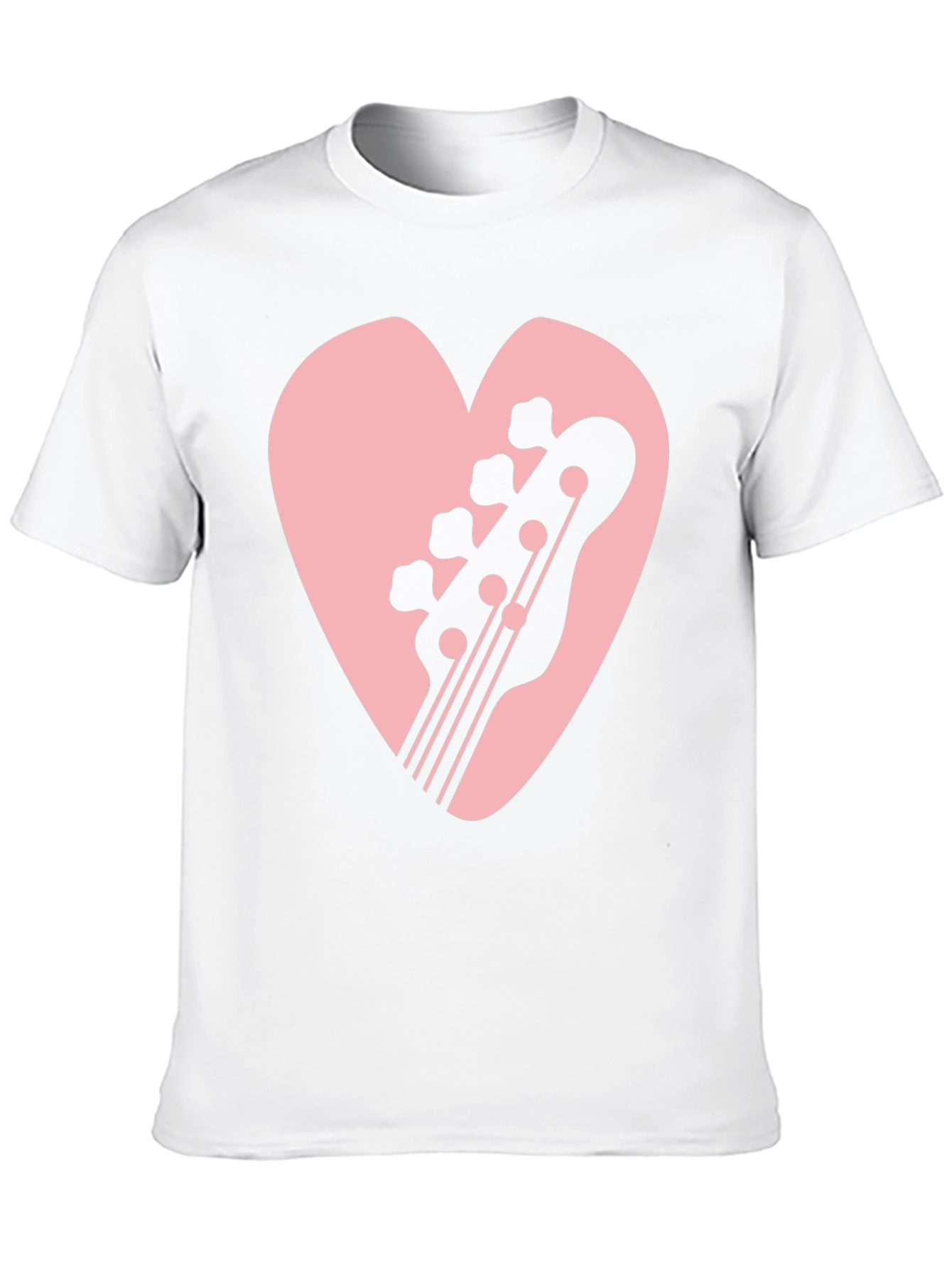 Bass Guitar Heart Graphic Black T-Shirt