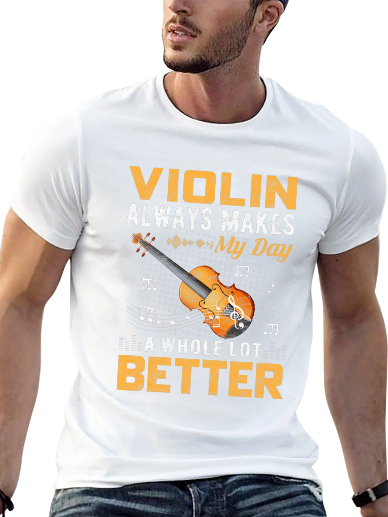 Violin Makes My Day Better Graphic T-Shirt
