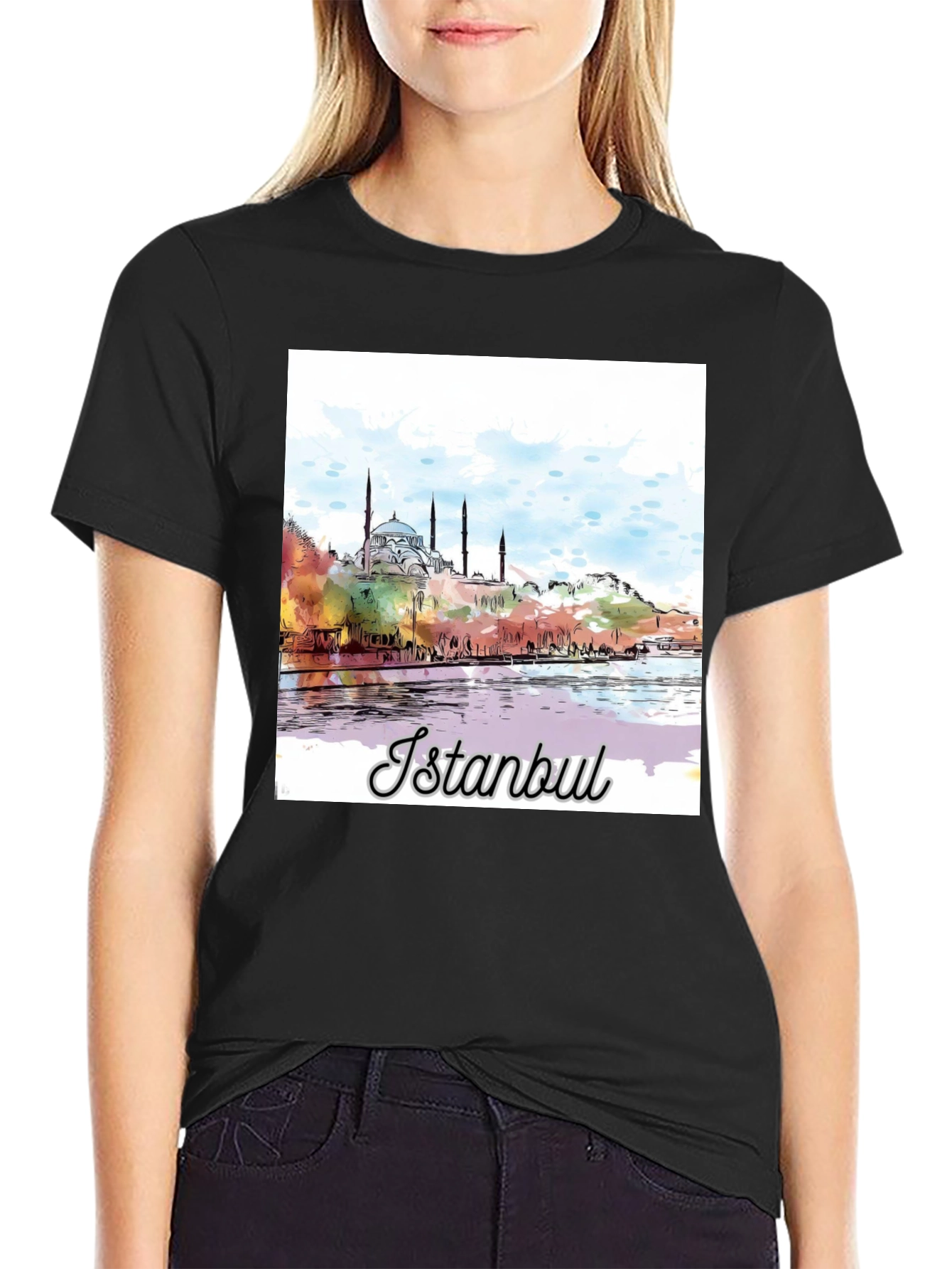 Istanbul Watercolor Graphic T-Shirt