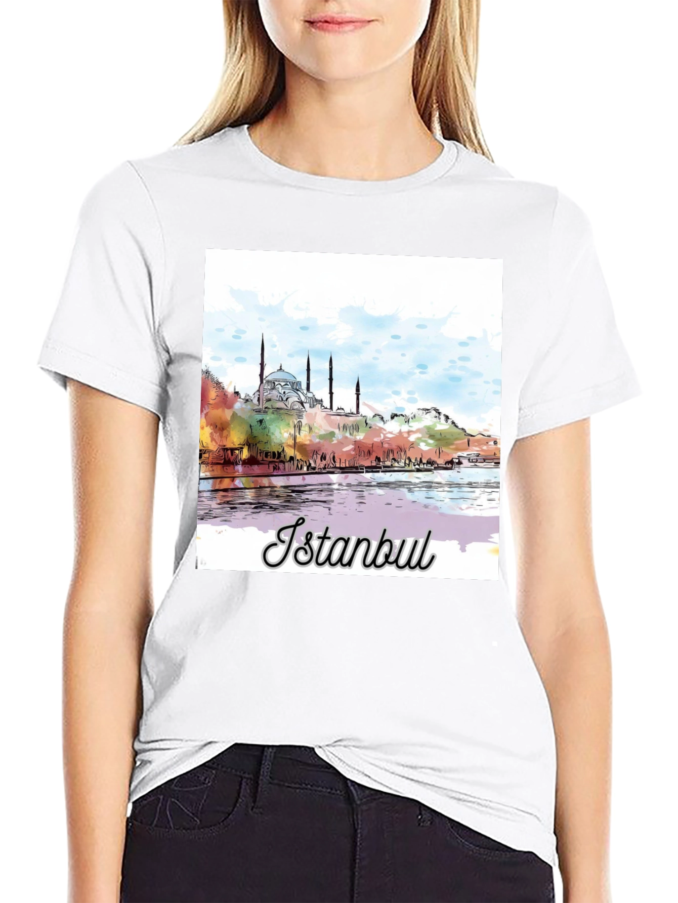 Istanbul Watercolor Graphic T-Shirt