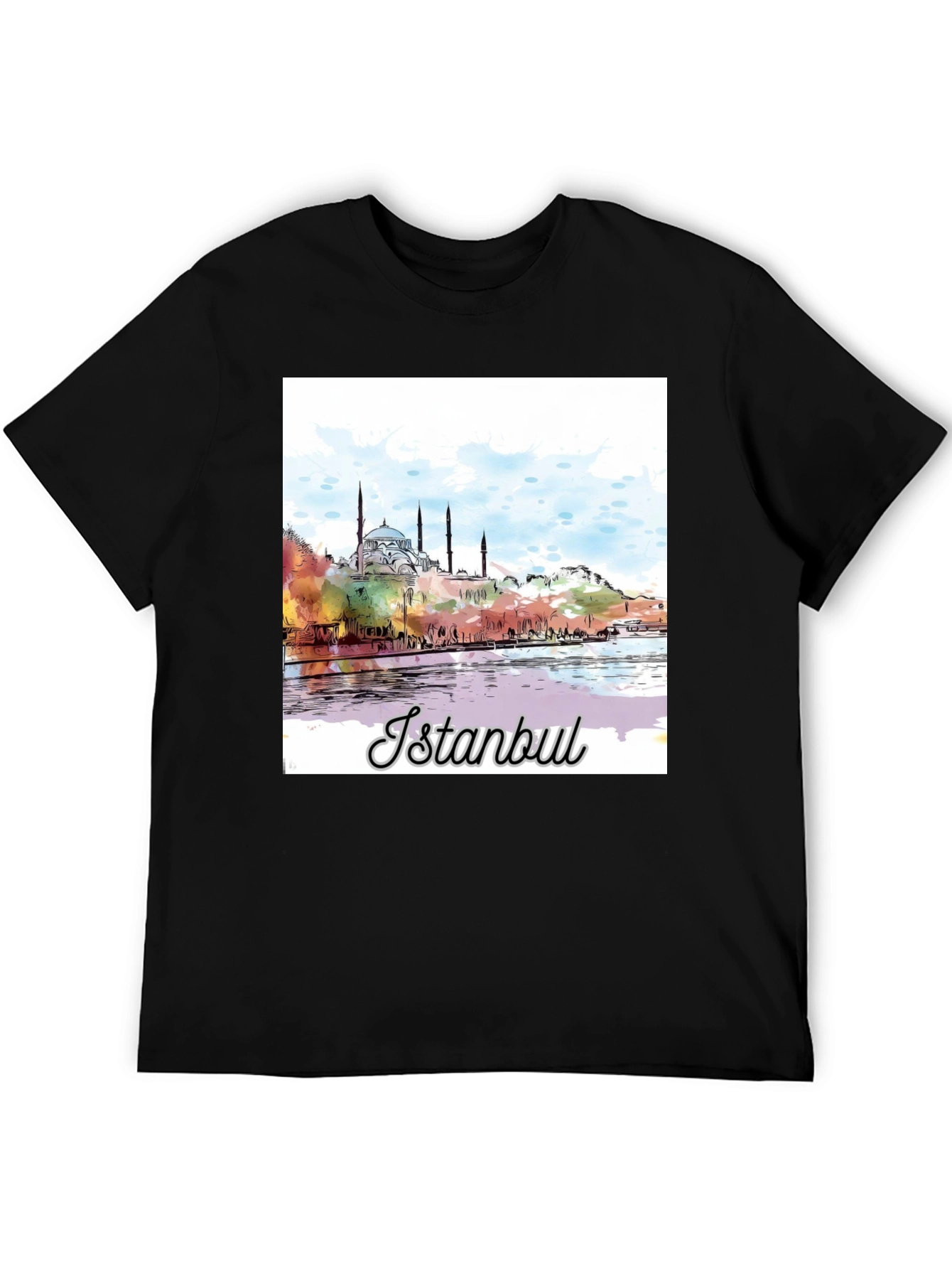 Istanbul Watercolor Graphic T-Shirt