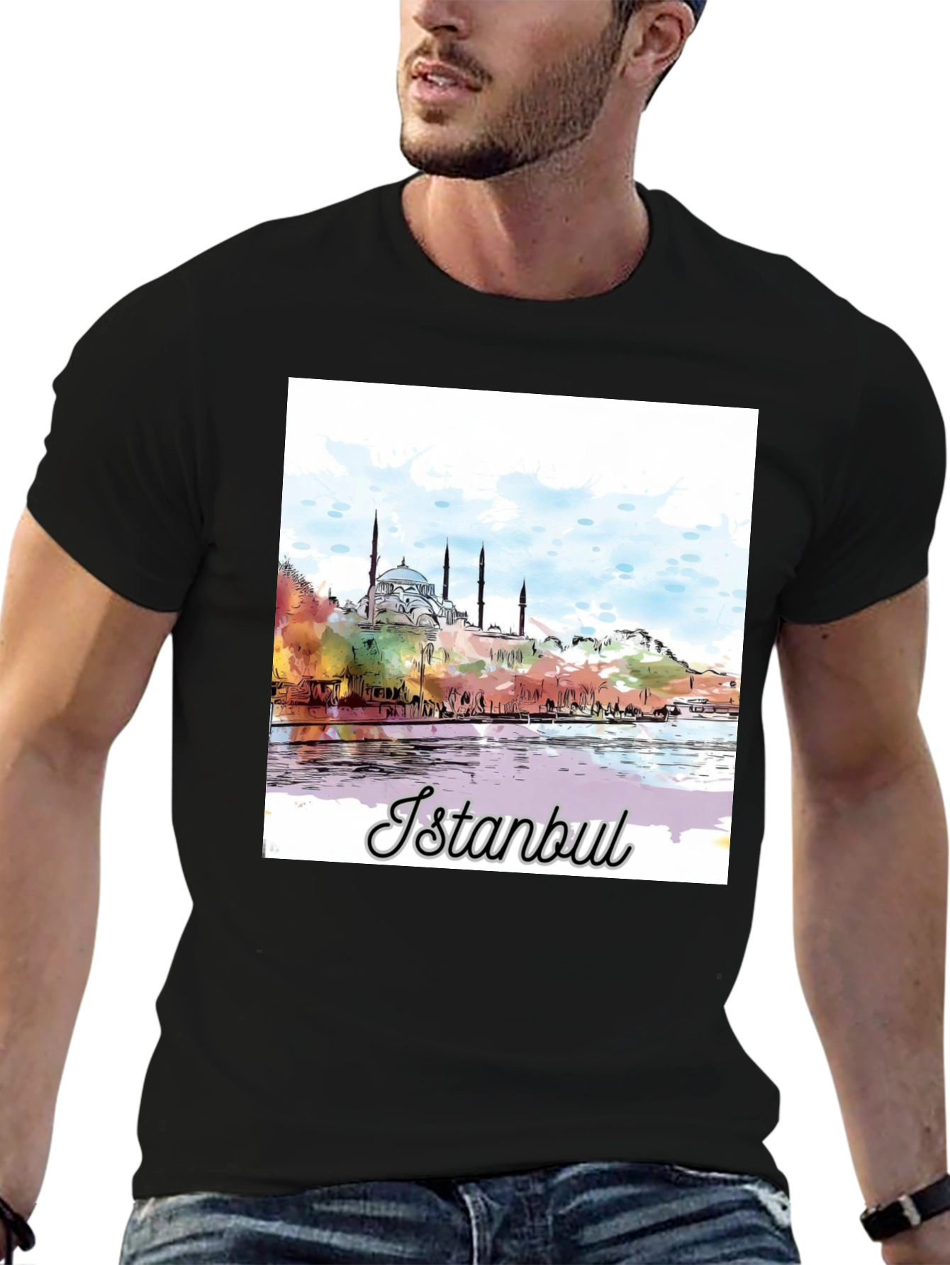 Istanbul Watercolor Graphic T-Shirt