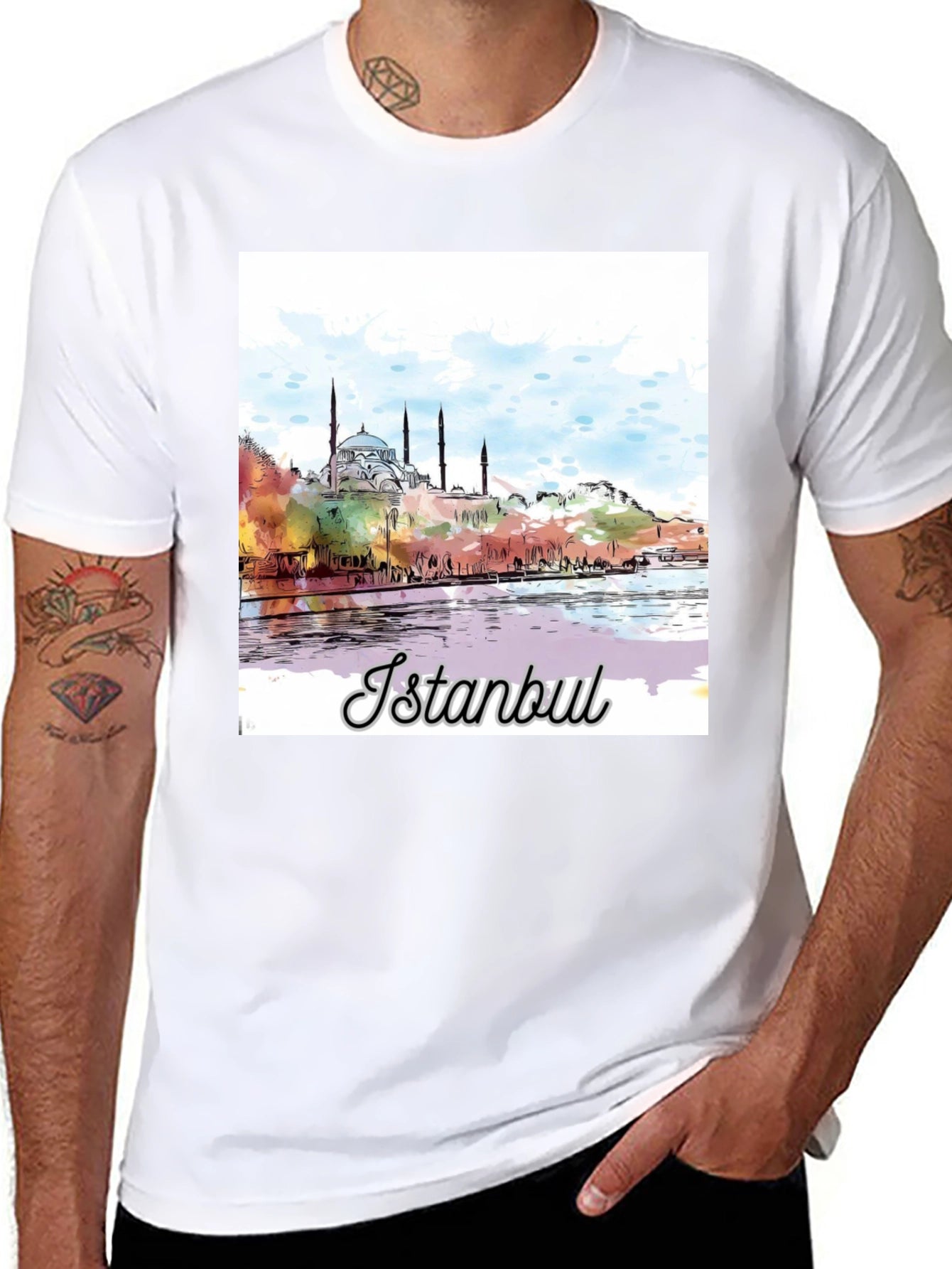 Istanbul Watercolor Graphic T-Shirt