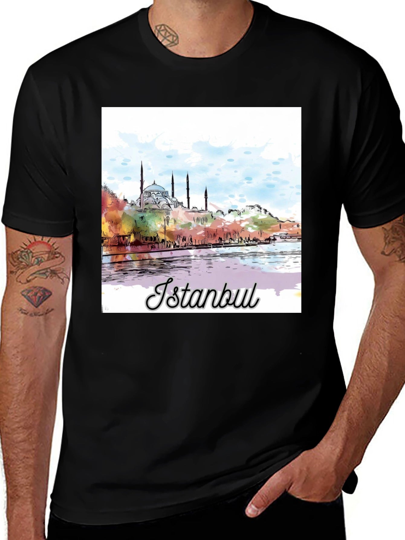 Istanbul Watercolor Graphic T-Shirt