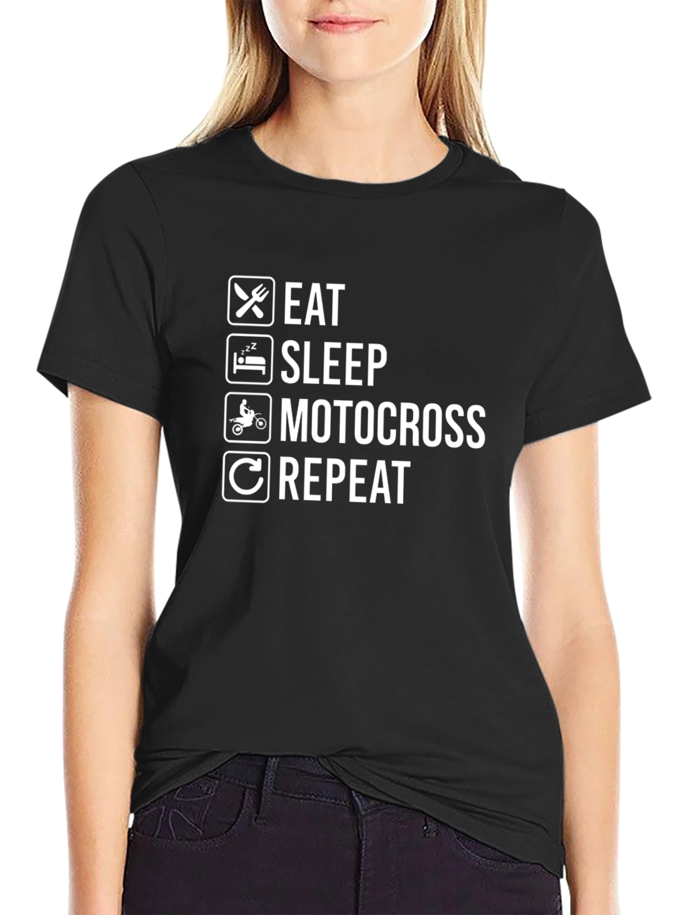 Eat Sleep Motocross Repeat Graphic Tee