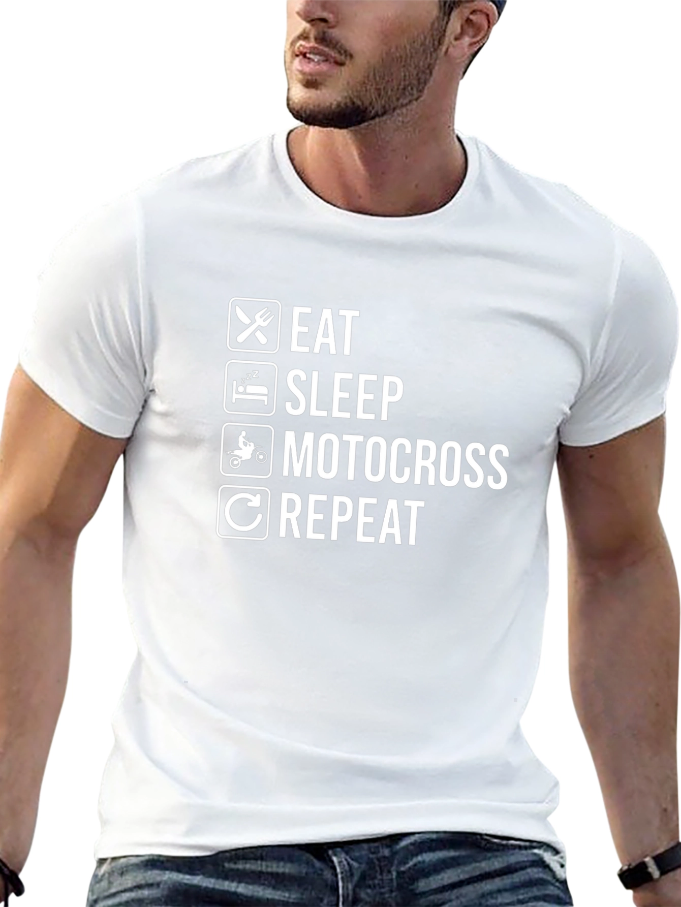 Eat Sleep Motocross Repeat Graphic Tee