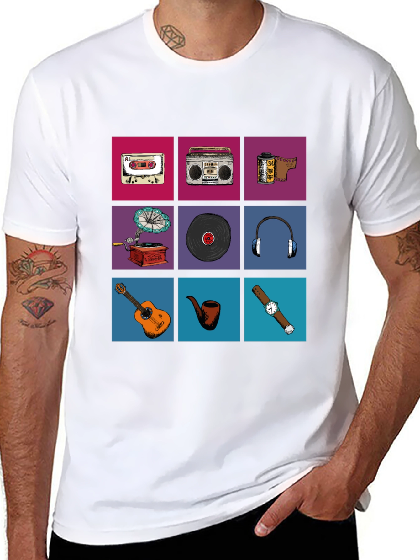 Retro Media Print T-Shirt