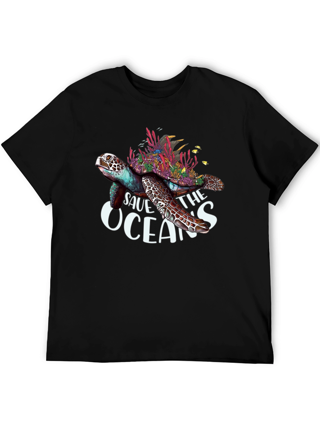 Save the Oceans Turtle Graphic T-Shirt