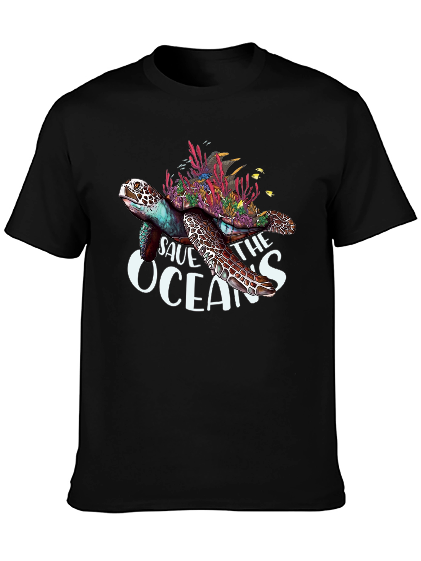 Save the Oceans Turtle Graphic T-Shirt