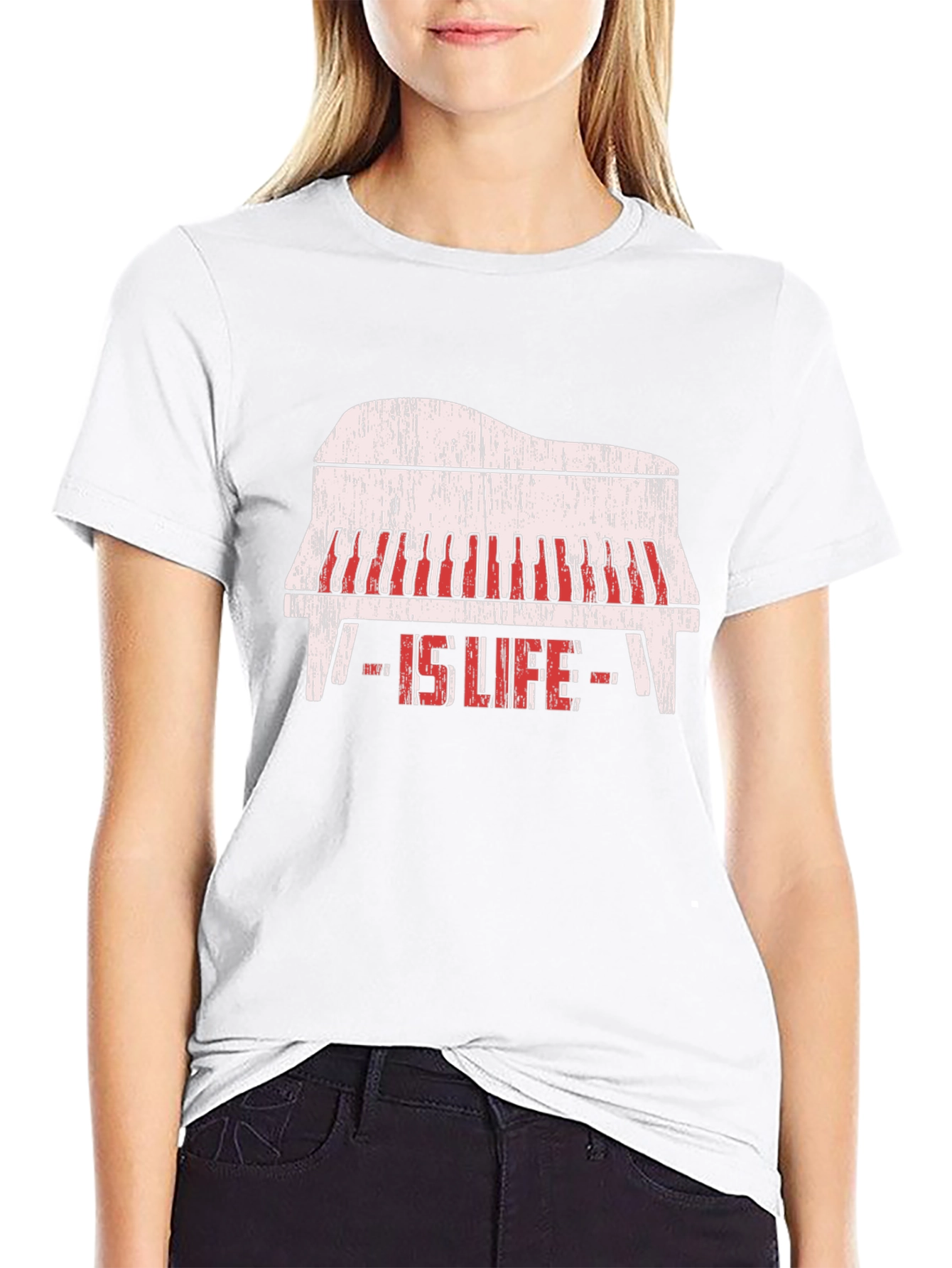Piano Is Life Black Graphic Tee