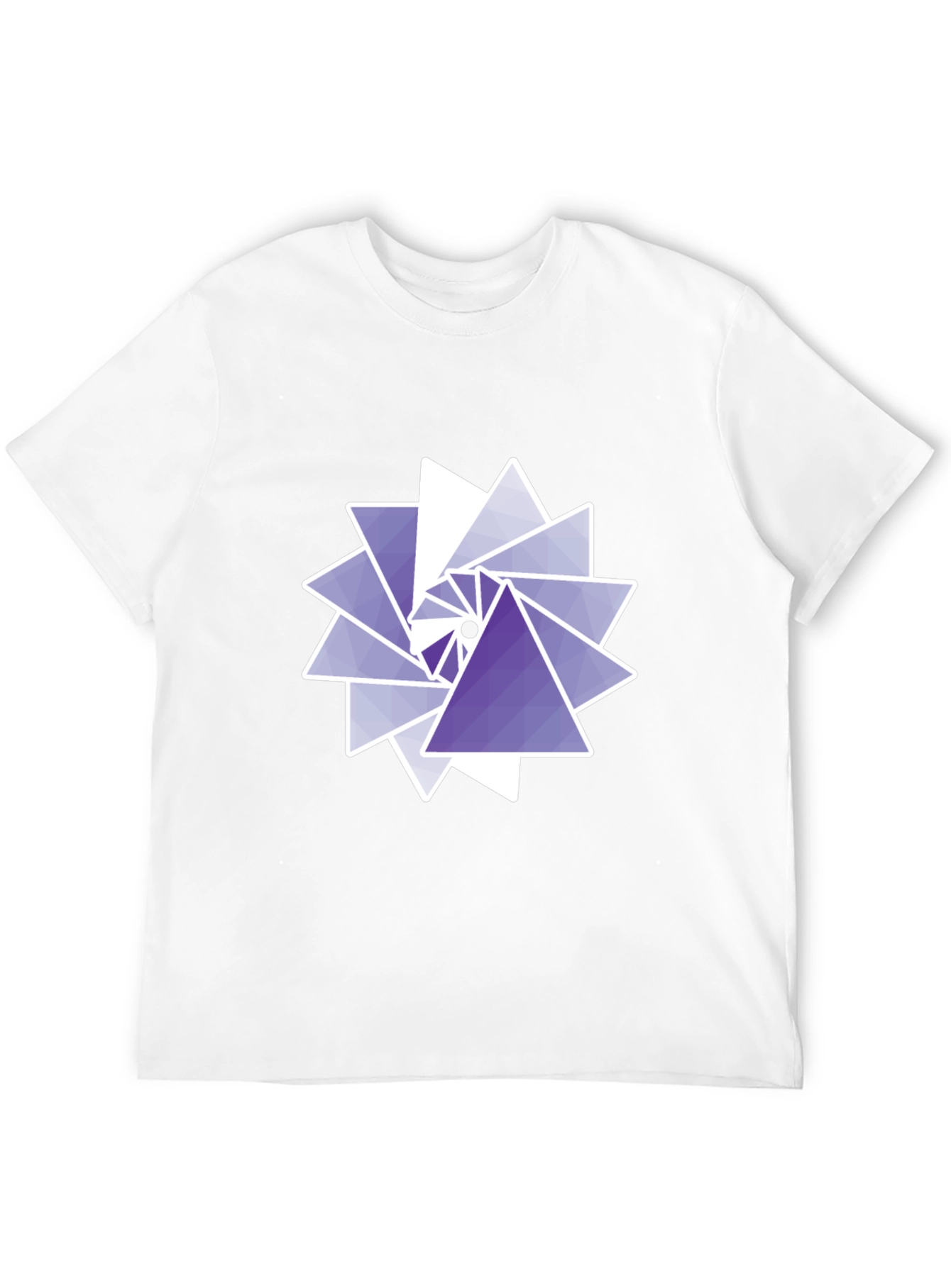 Geometric Triangle Swirl Graphic Tee - Modern Design