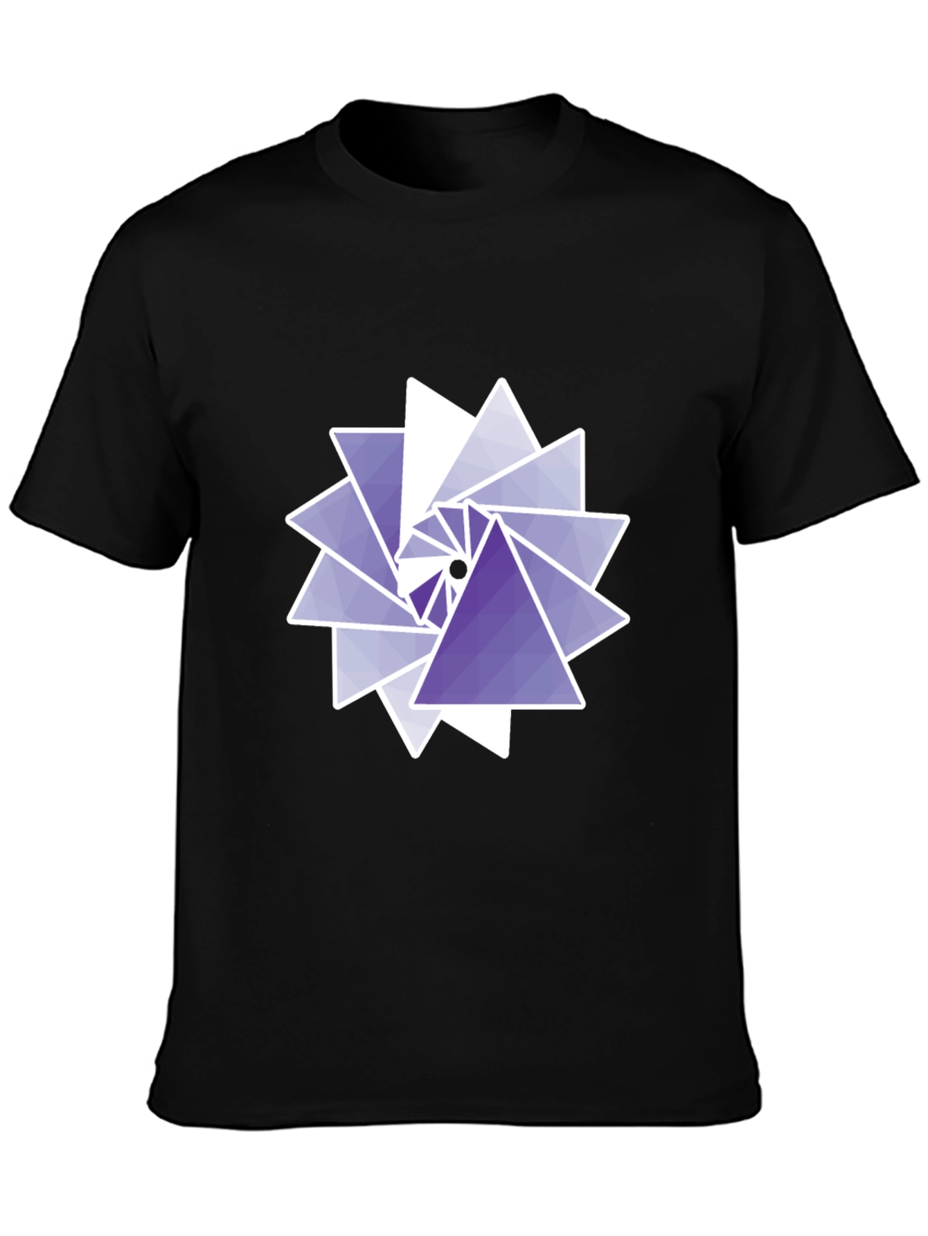 Geometric Triangle Swirl Graphic Tee - Modern Design