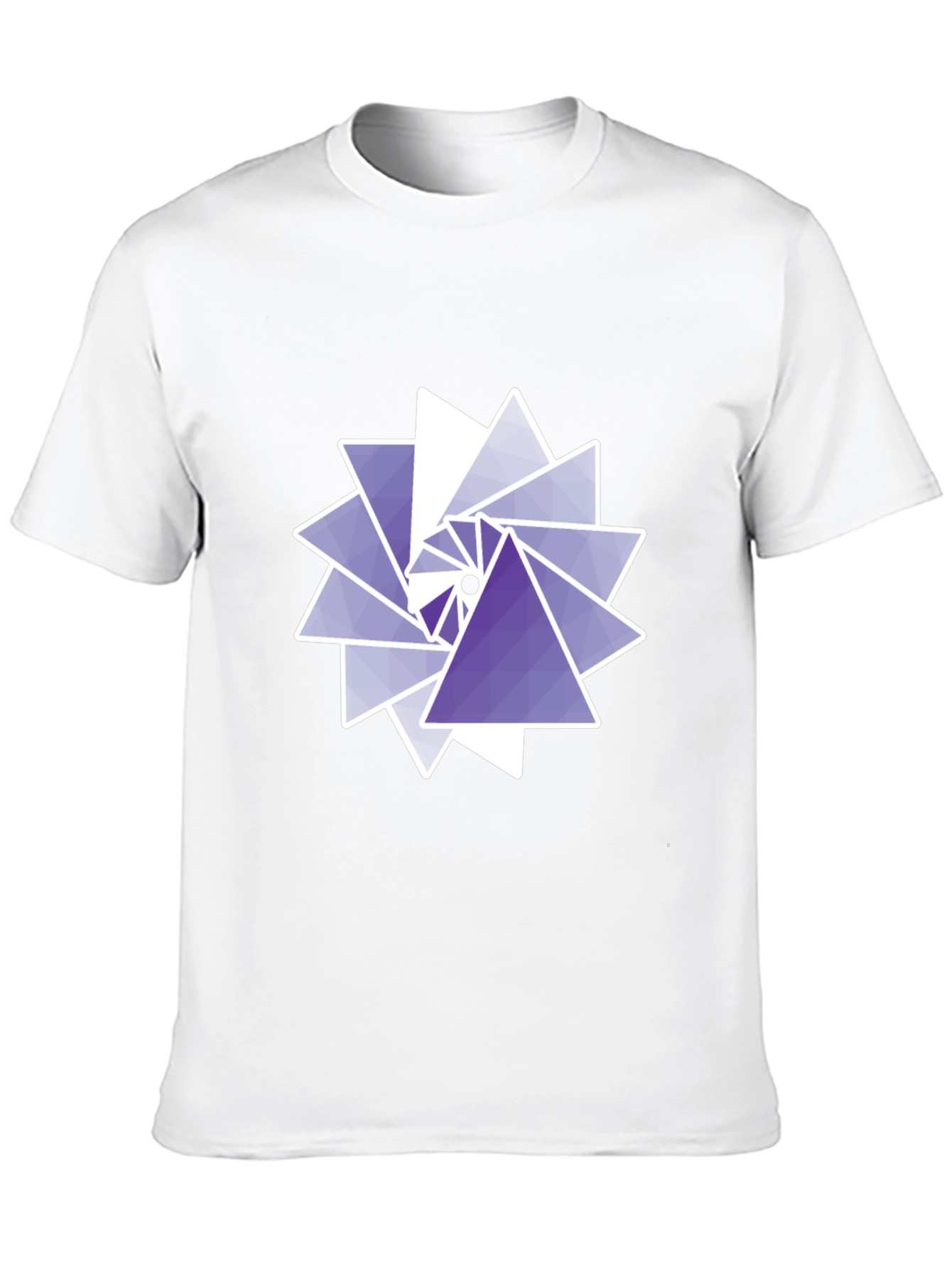 Geometric Triangle Swirl Graphic Tee - Modern Design