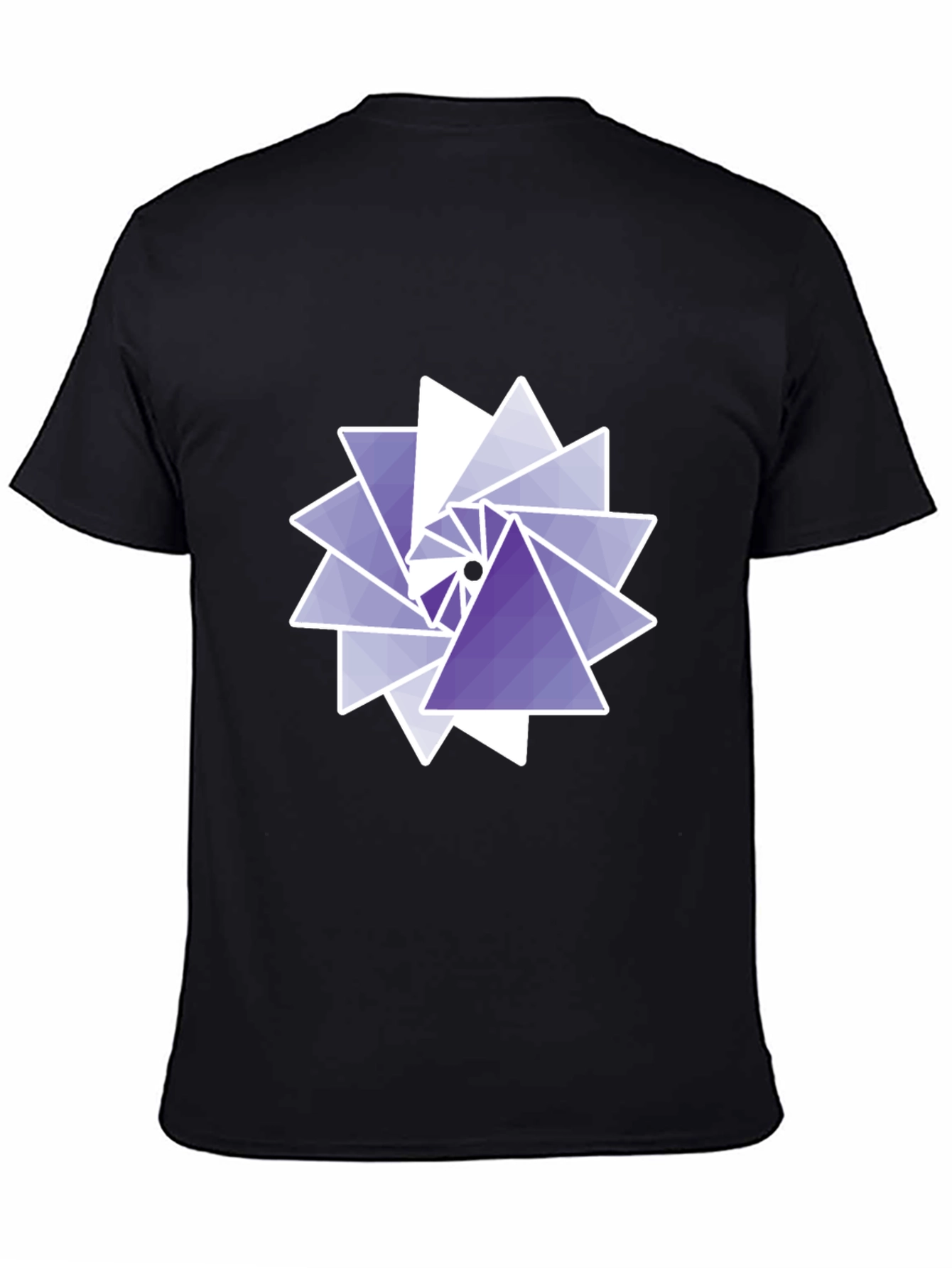 Geometric Triangle Swirl Graphic Tee - Modern Design