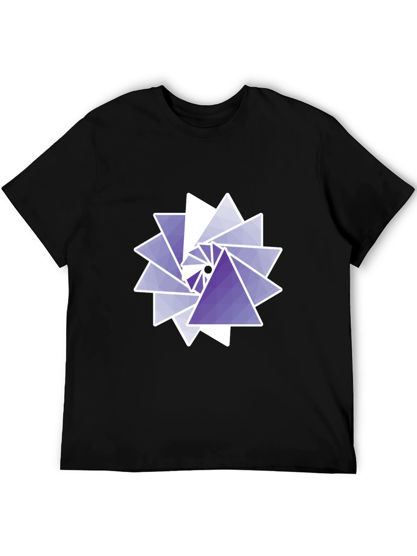 Geometric Triangle Swirl Graphic Tee - Modern Design
