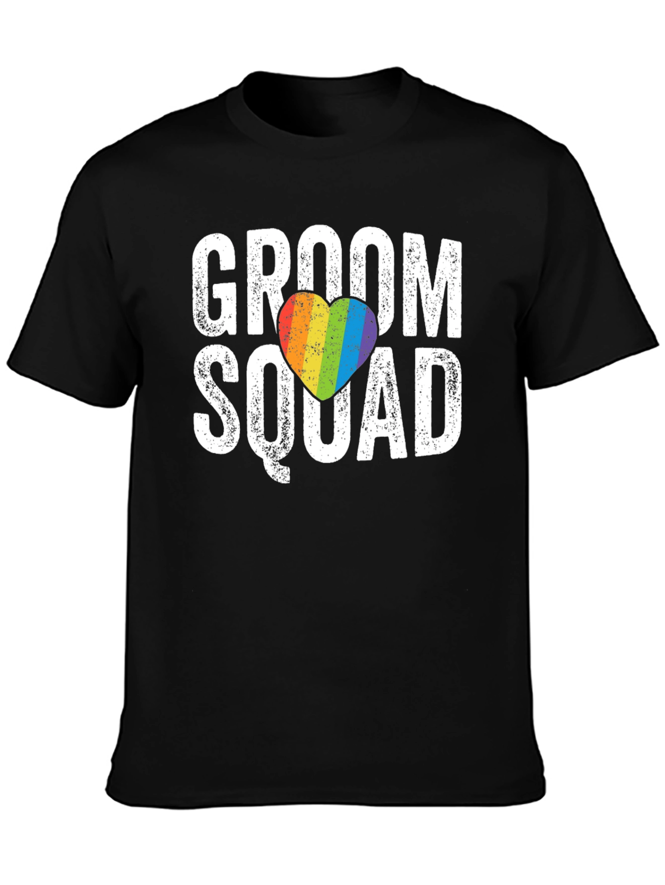 Groom Squad Rainbow Heart T-Shirt