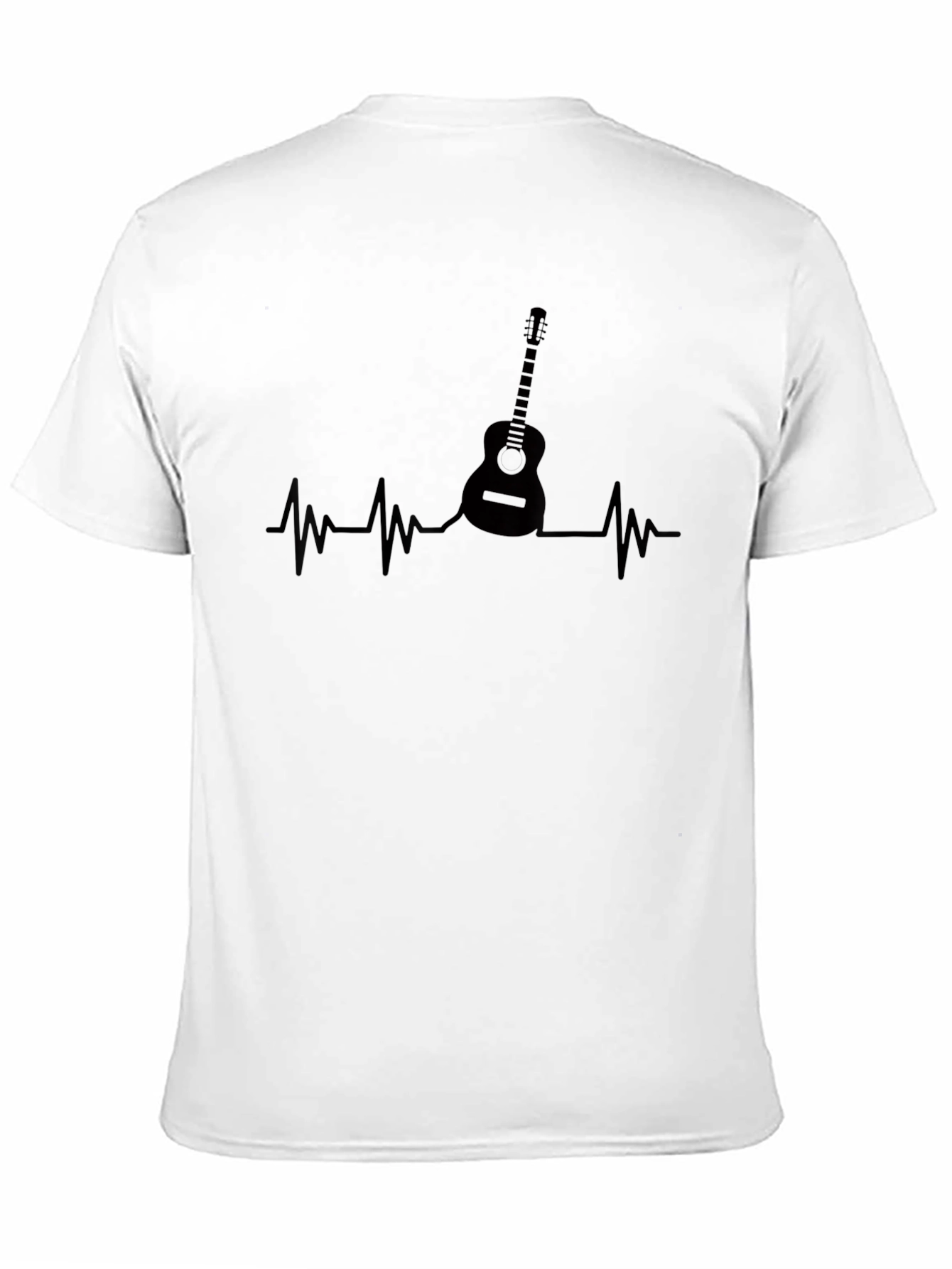 Guitar Heartbeat Black T-Shirt - Music Lover Tee