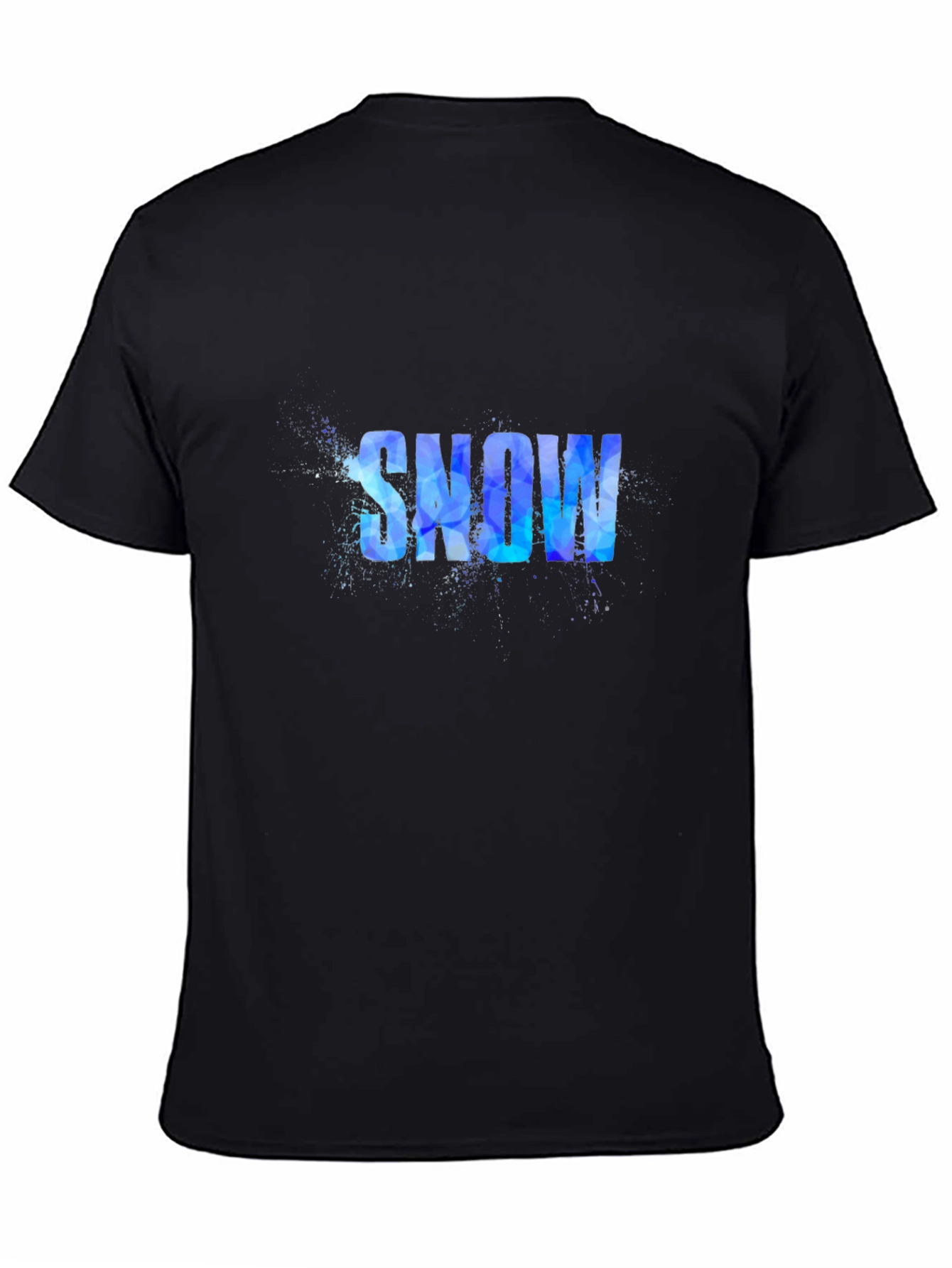 Snow Graphic Print Black T-Shirt