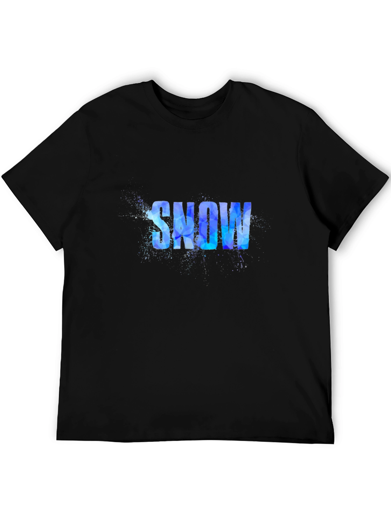 Snow Graphic Print Black T-Shirt