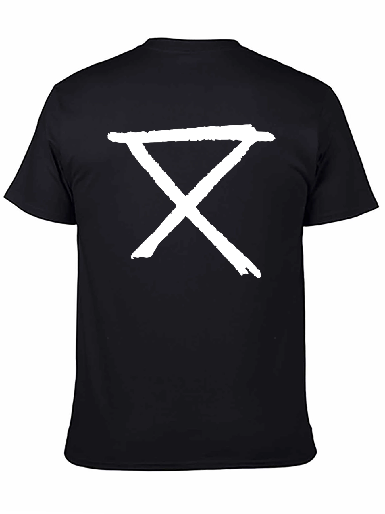 Graphic Tee - Abstract White Symbol on Black T-Shirt