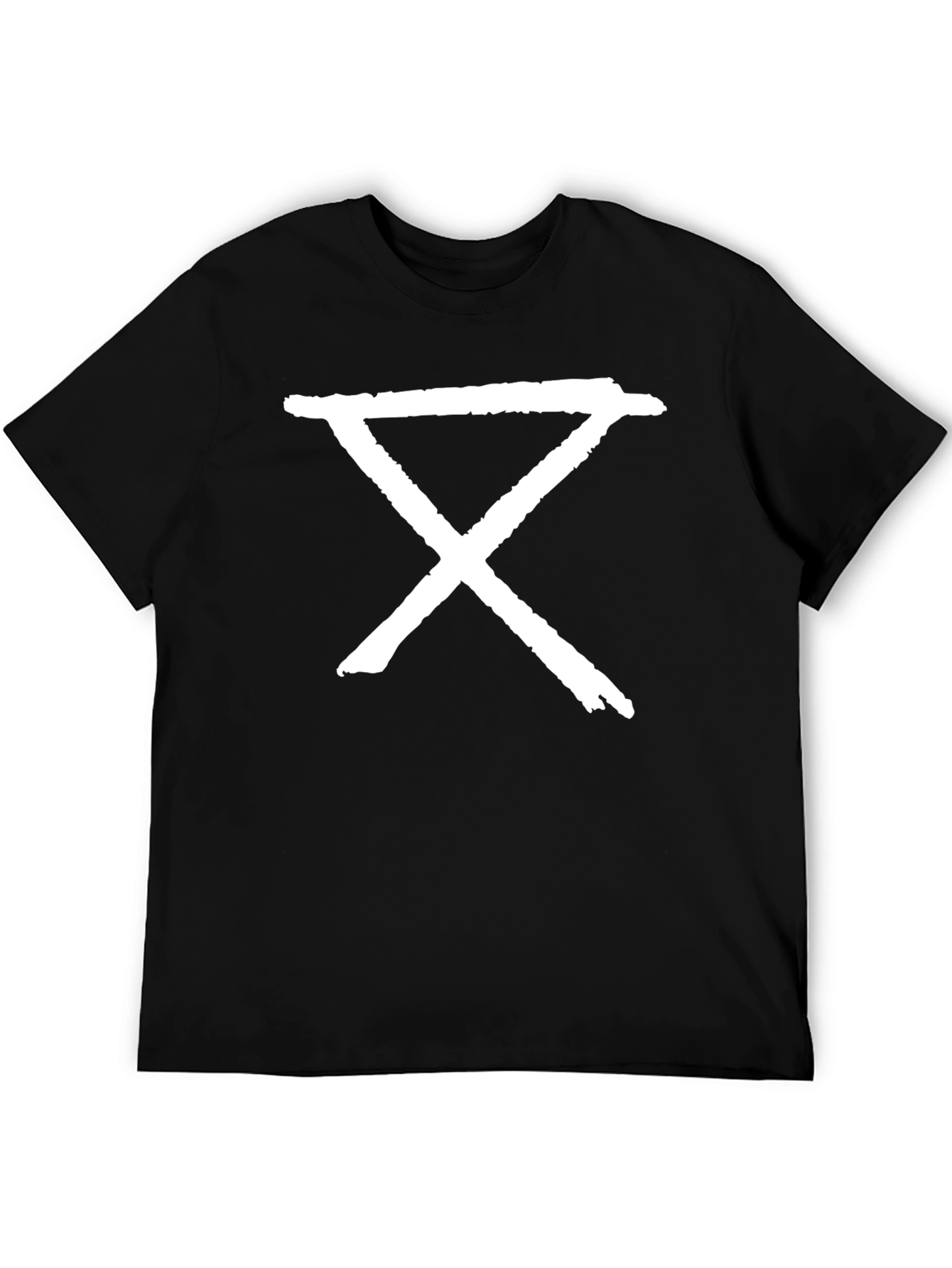 Graphic Tee - Abstract White Symbol on Black T-Shirt