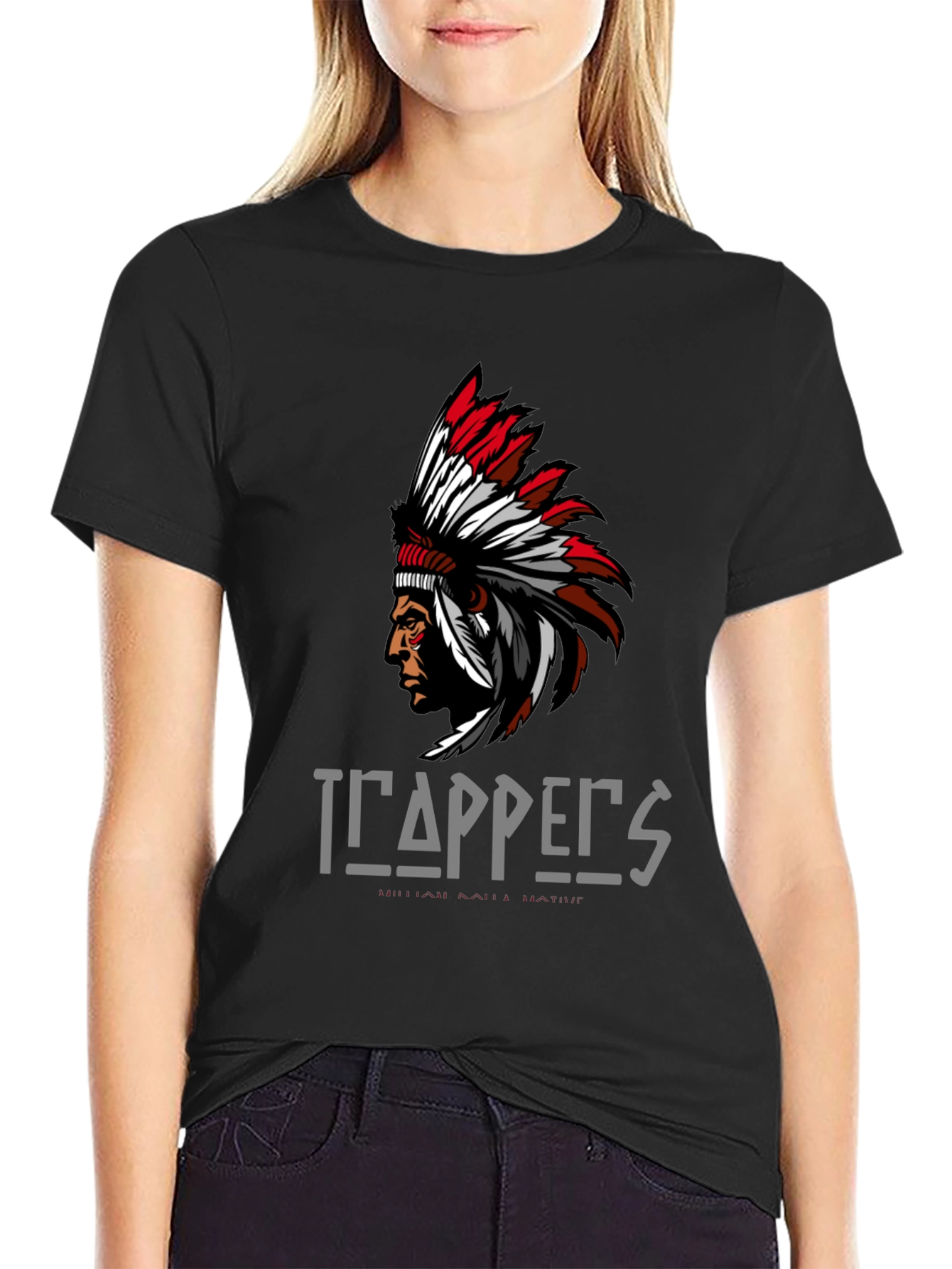 Trappers Native American Graphic Print T-Shirt