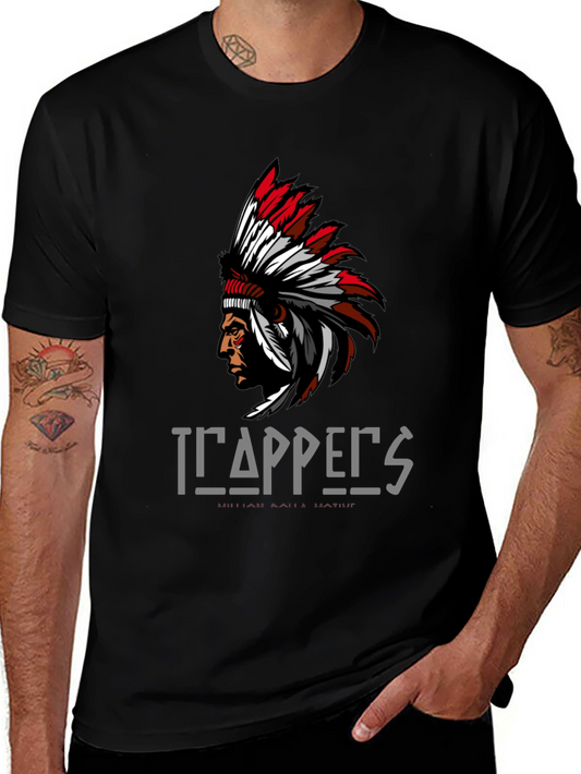 Trappers Native American Graphic Print T-Shirt