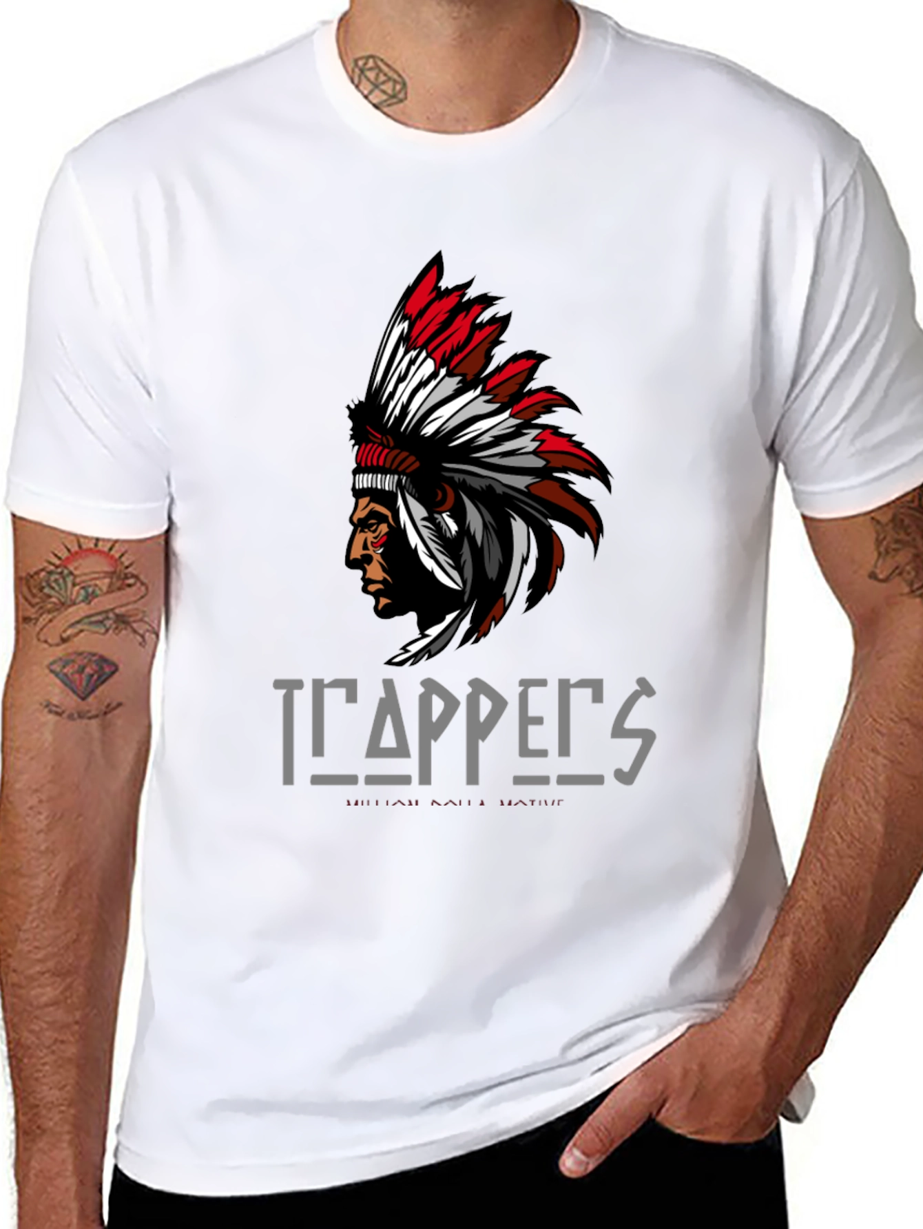 Trappers Native American Graphic Print T-Shirt