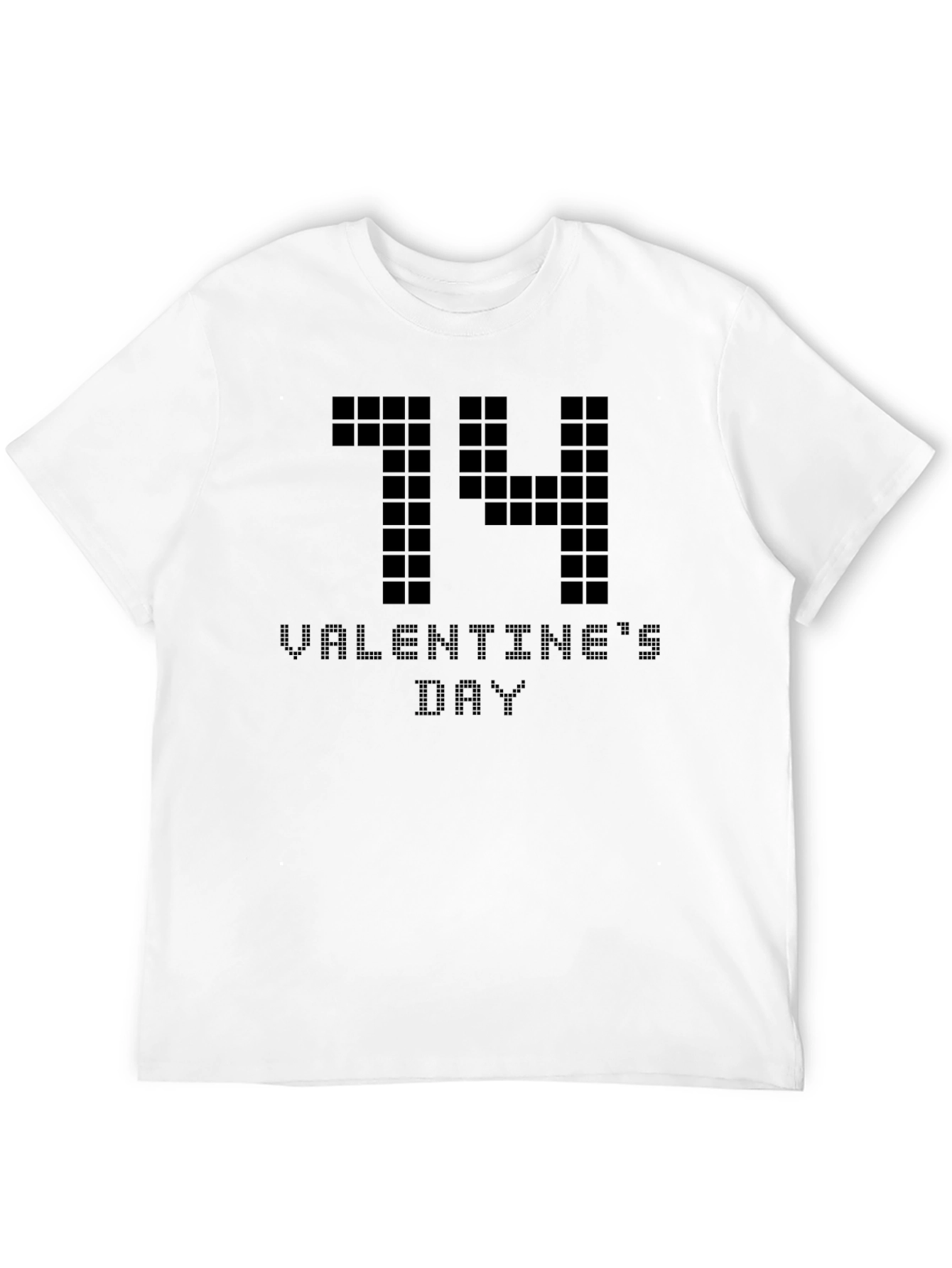Valentines Day Pixel Art Black T-Shirt
