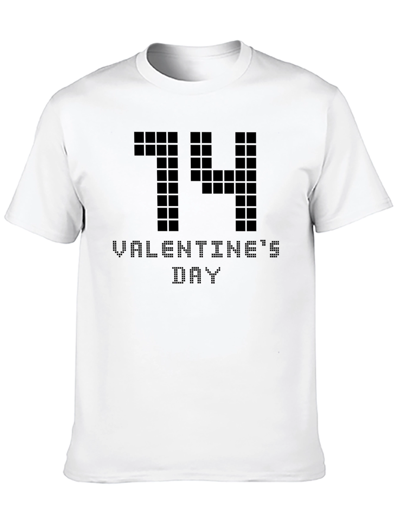 Valentines Day Pixel Art Black T-Shirt