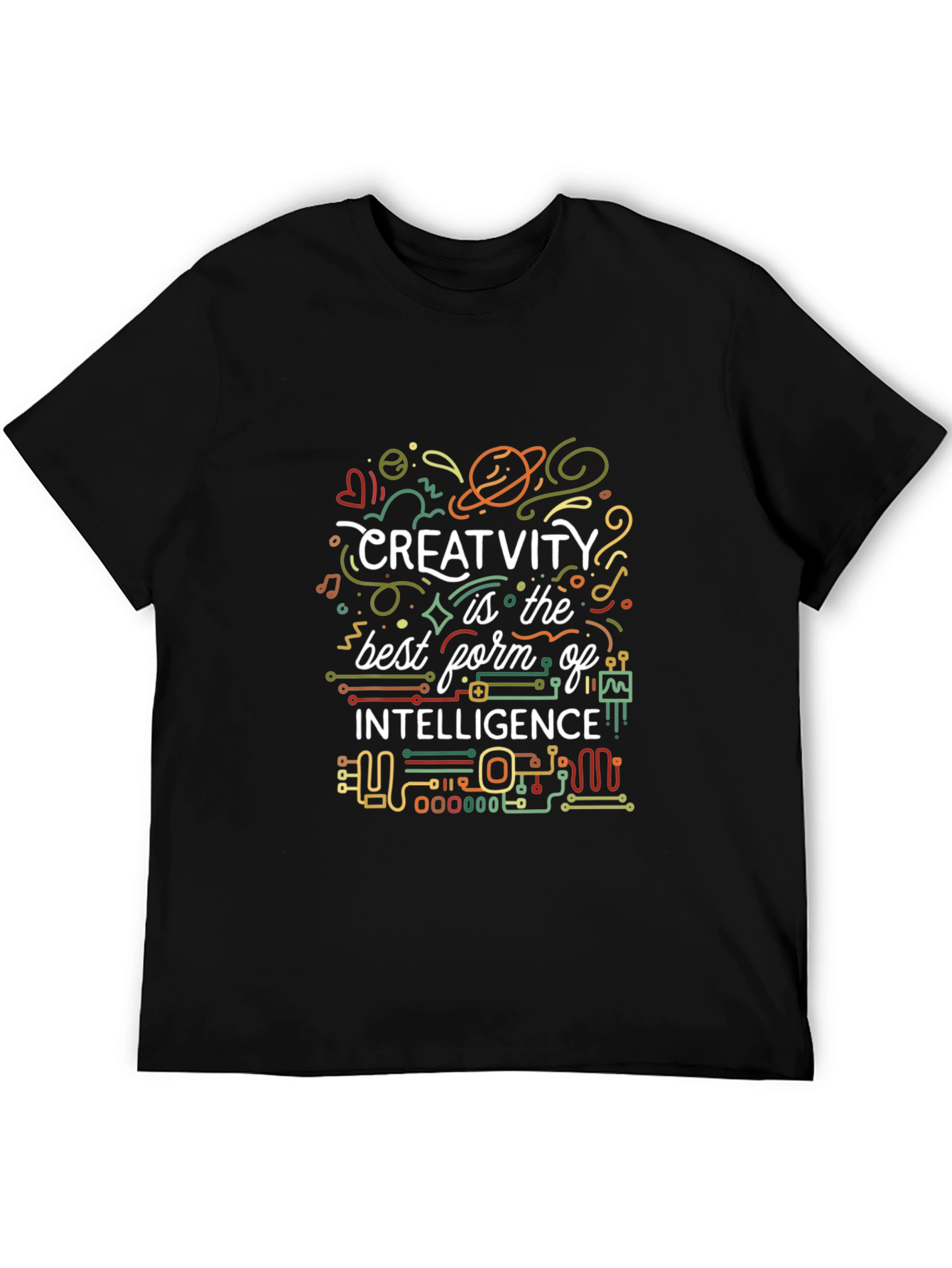 Creativity Intelligence Graphic Tee - Black Cotton Blend