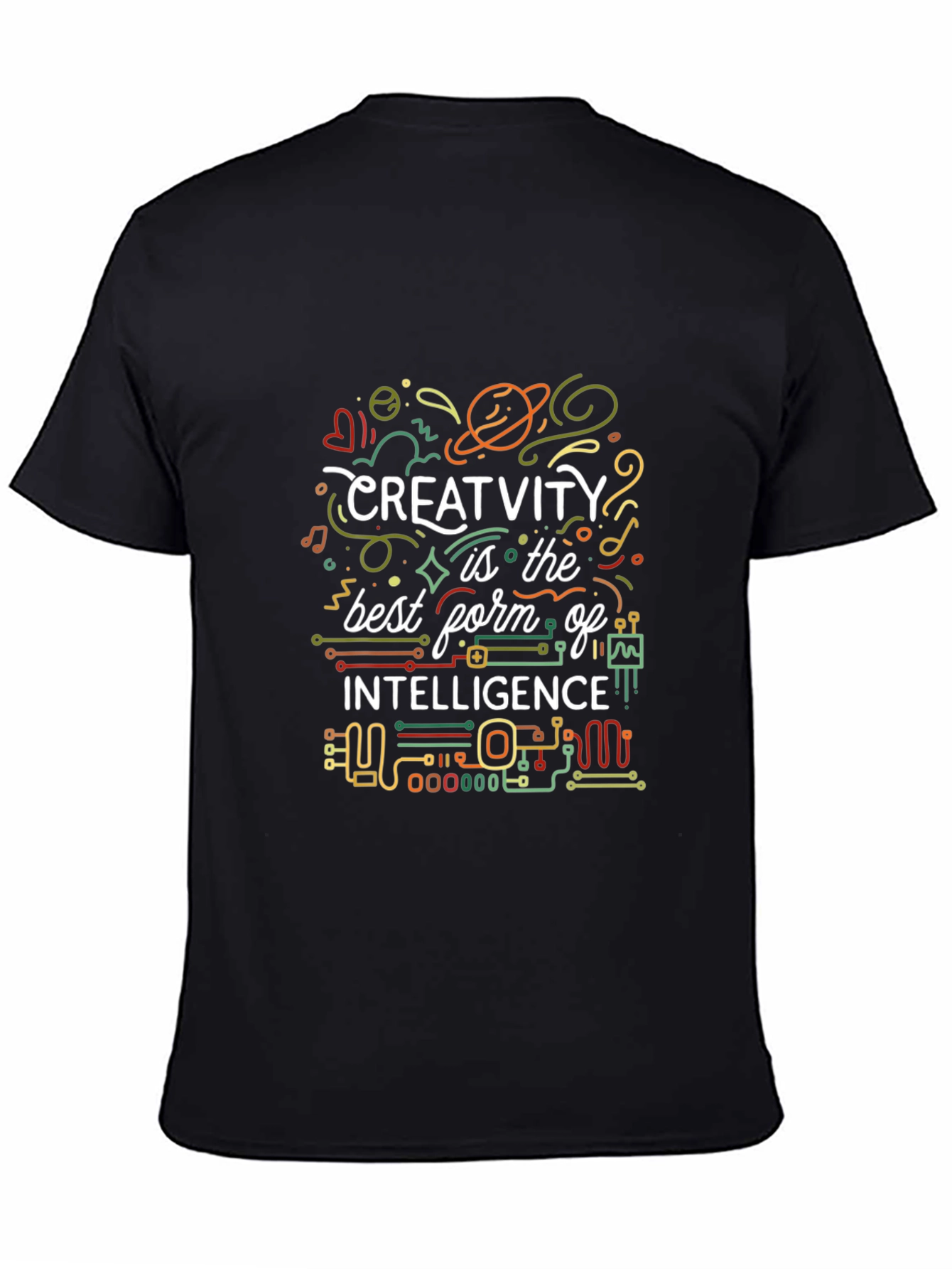 Creativity Intelligence Graphic Tee - Black Cotton Blend