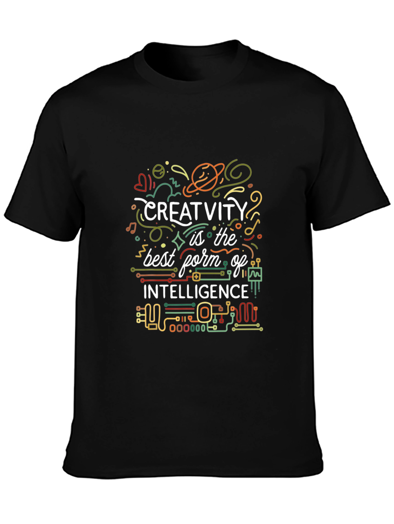 Creativity Intelligence Graphic Tee - Black Cotton Blend