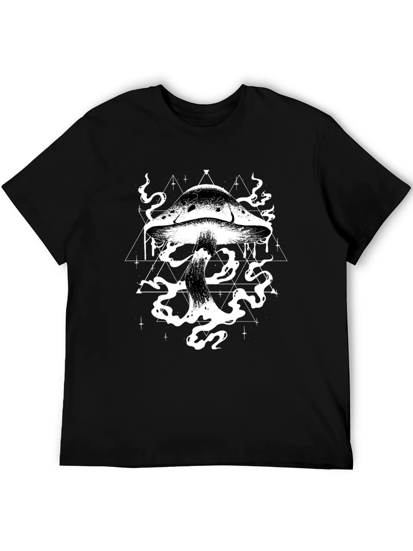 Mystic Mushroom Graphic Tee - Black Cotton T-Shirt