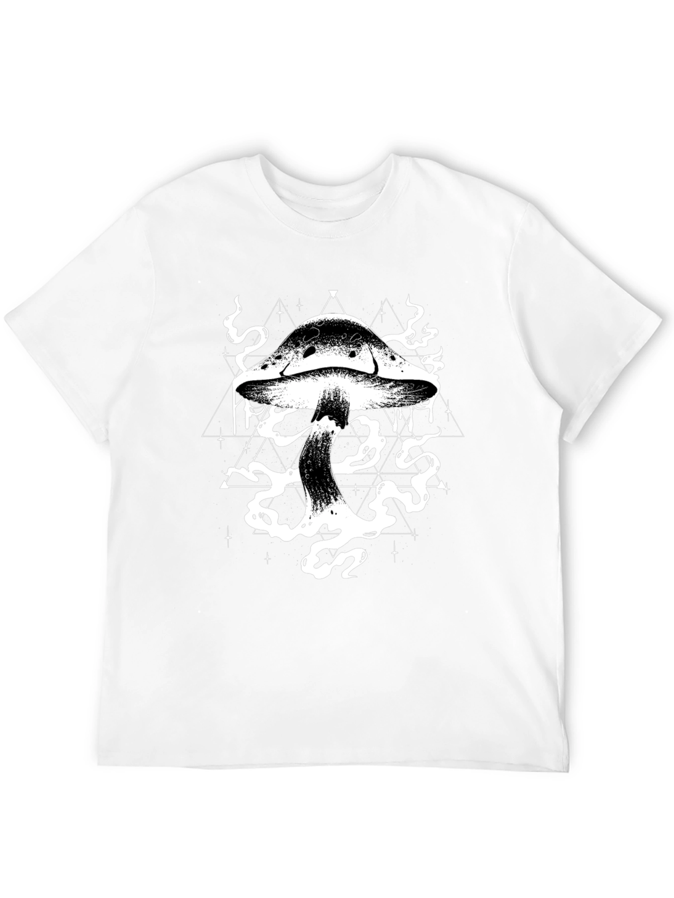 Mystic Mushroom Graphic Tee - Black Cotton T-Shirt