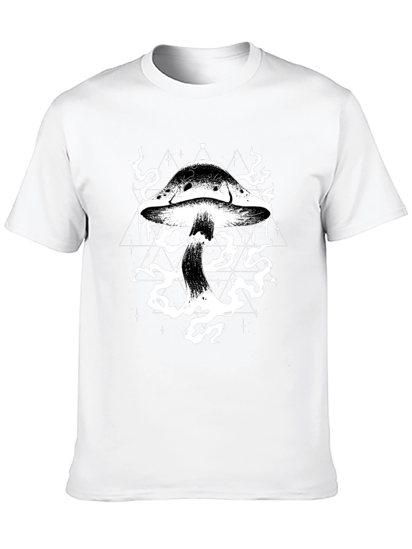 Mystic Mushroom Graphic Tee - Black Cotton T-Shirt