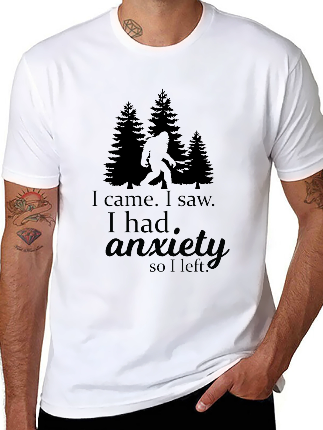 I Came I Saw I Had Anxiety Bigfoot T-Shirt