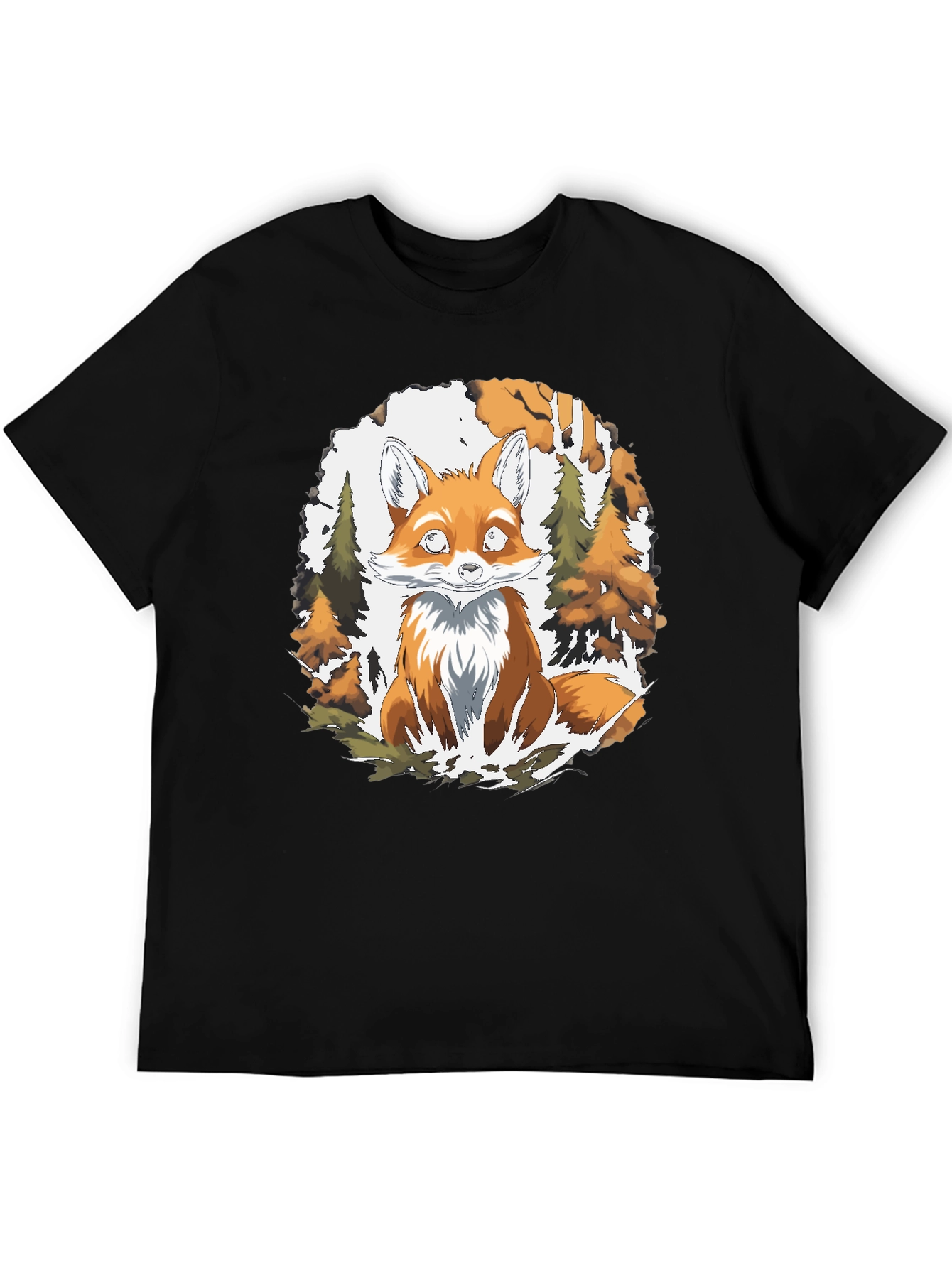 Fox in the Woods Graphic Tee - Black