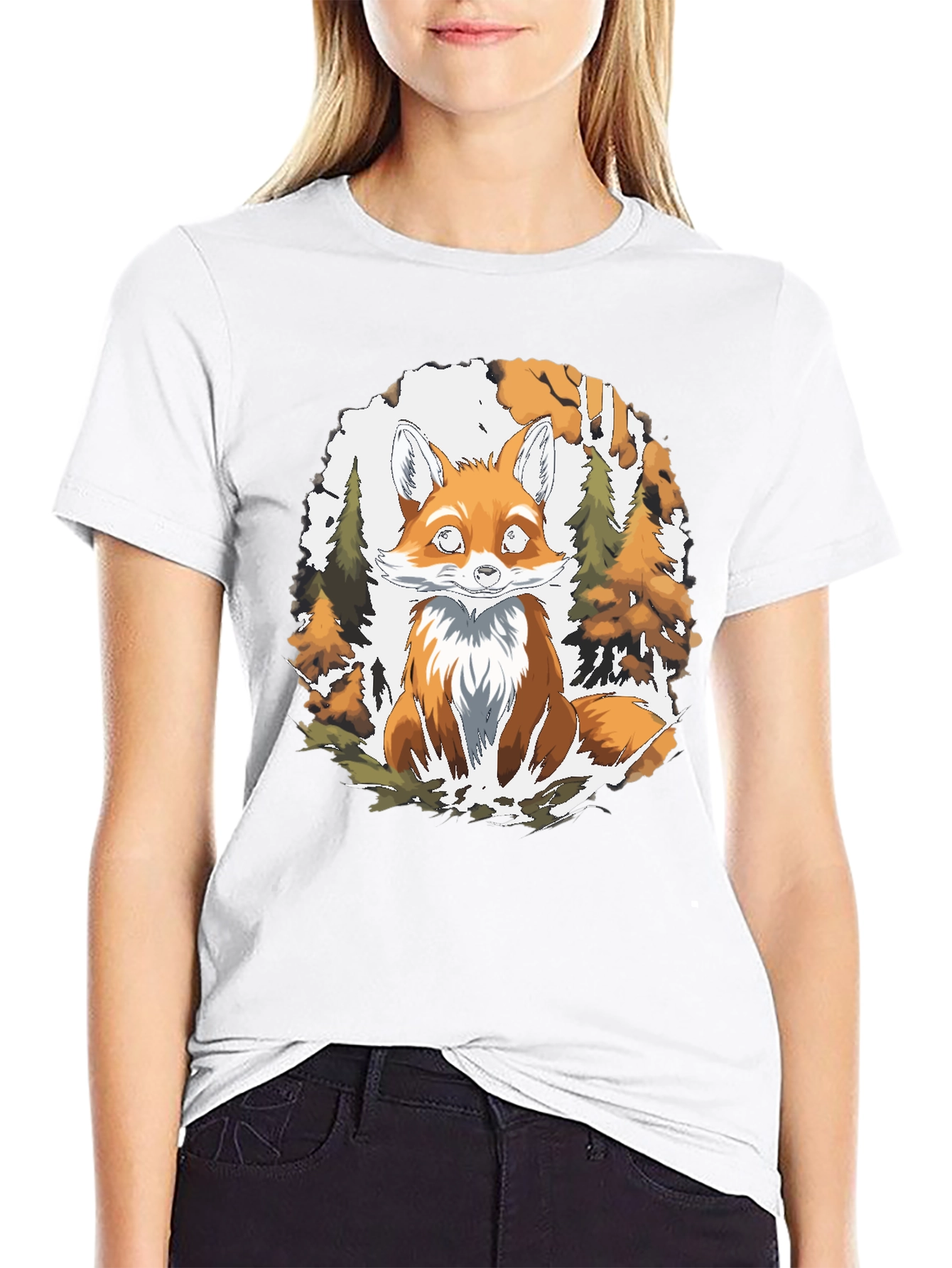 Fox in the Woods Graphic Tee - Black