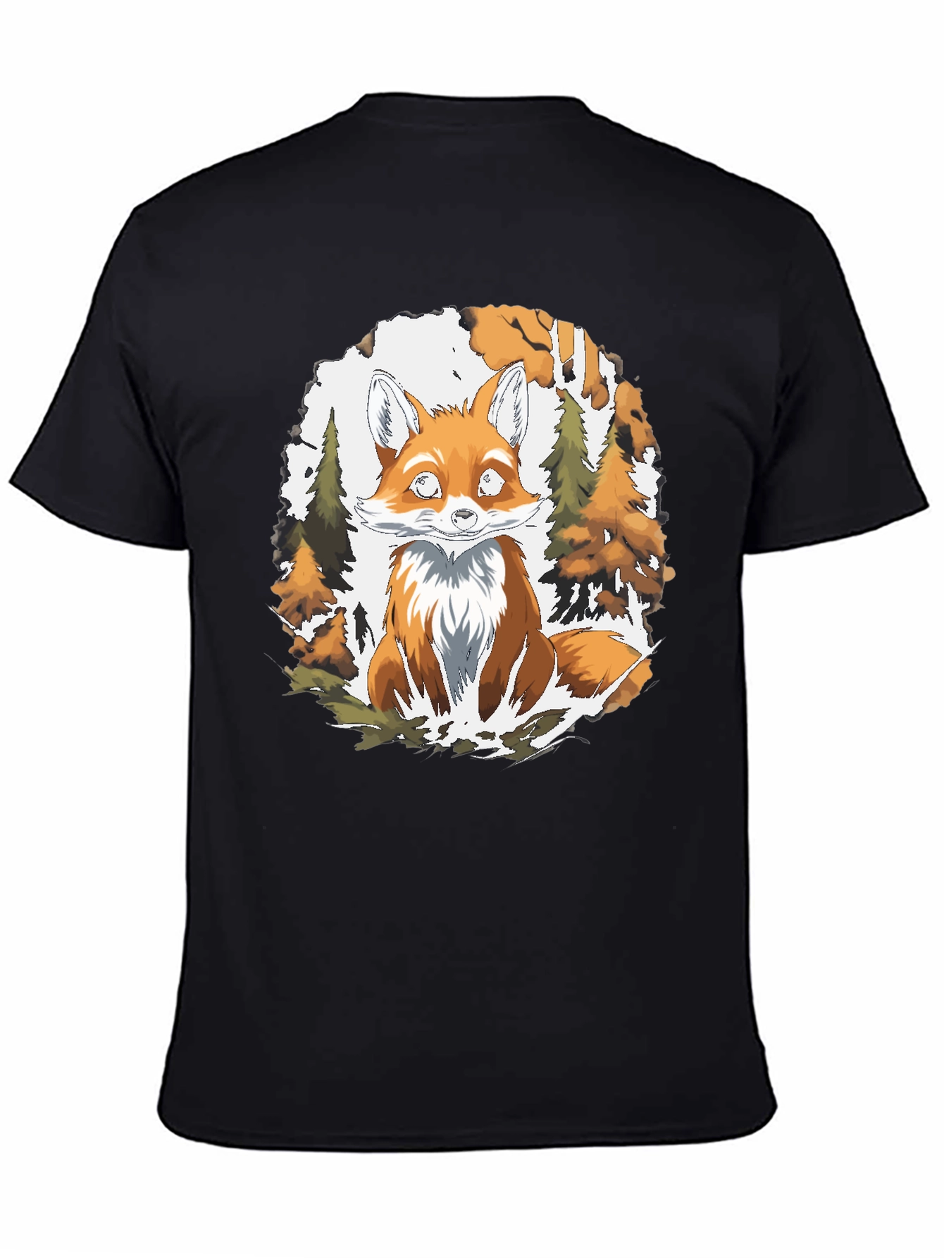 Fox in the Woods Graphic Tee - Black