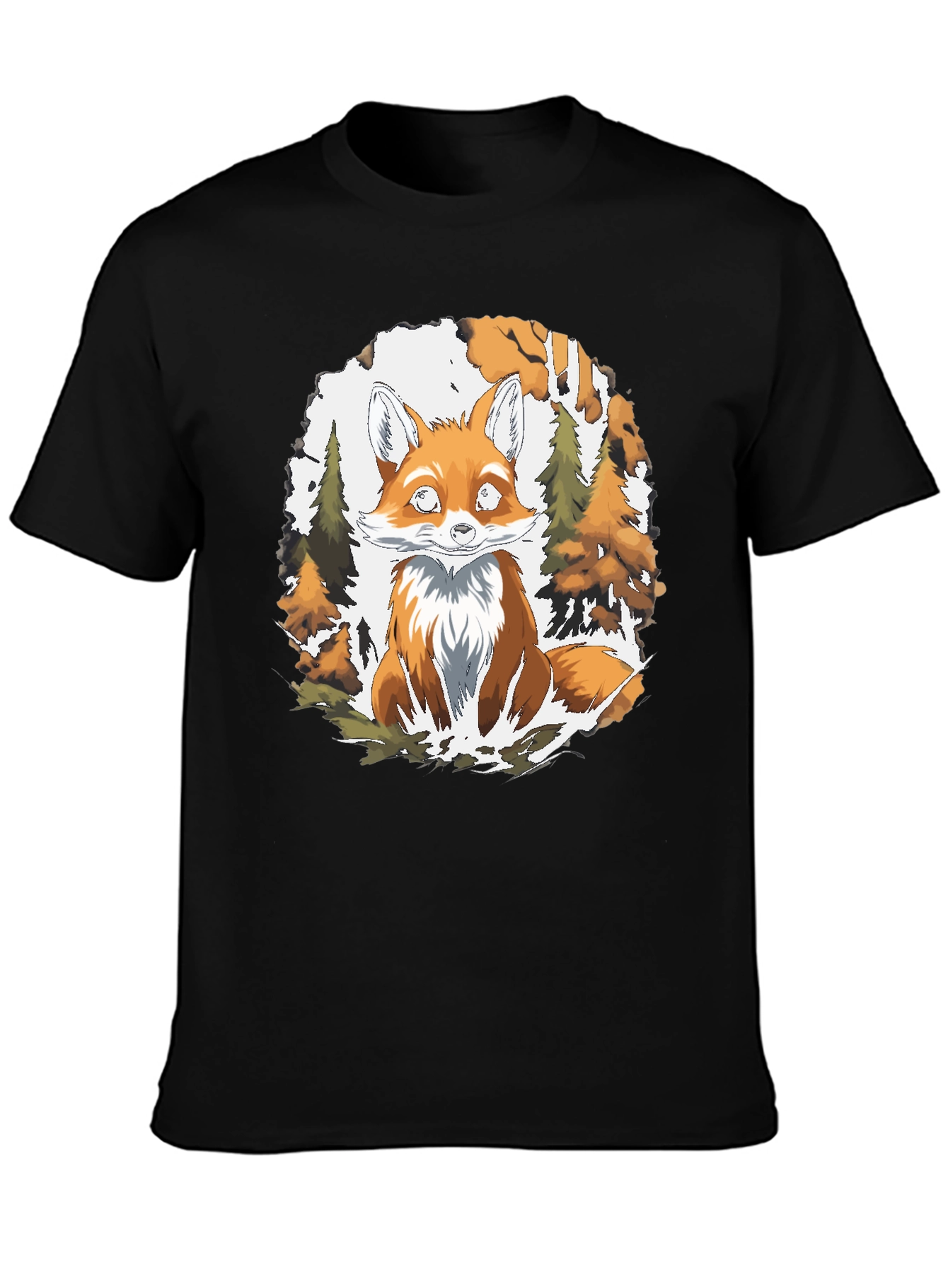 Fox in the Woods Graphic Tee - Black