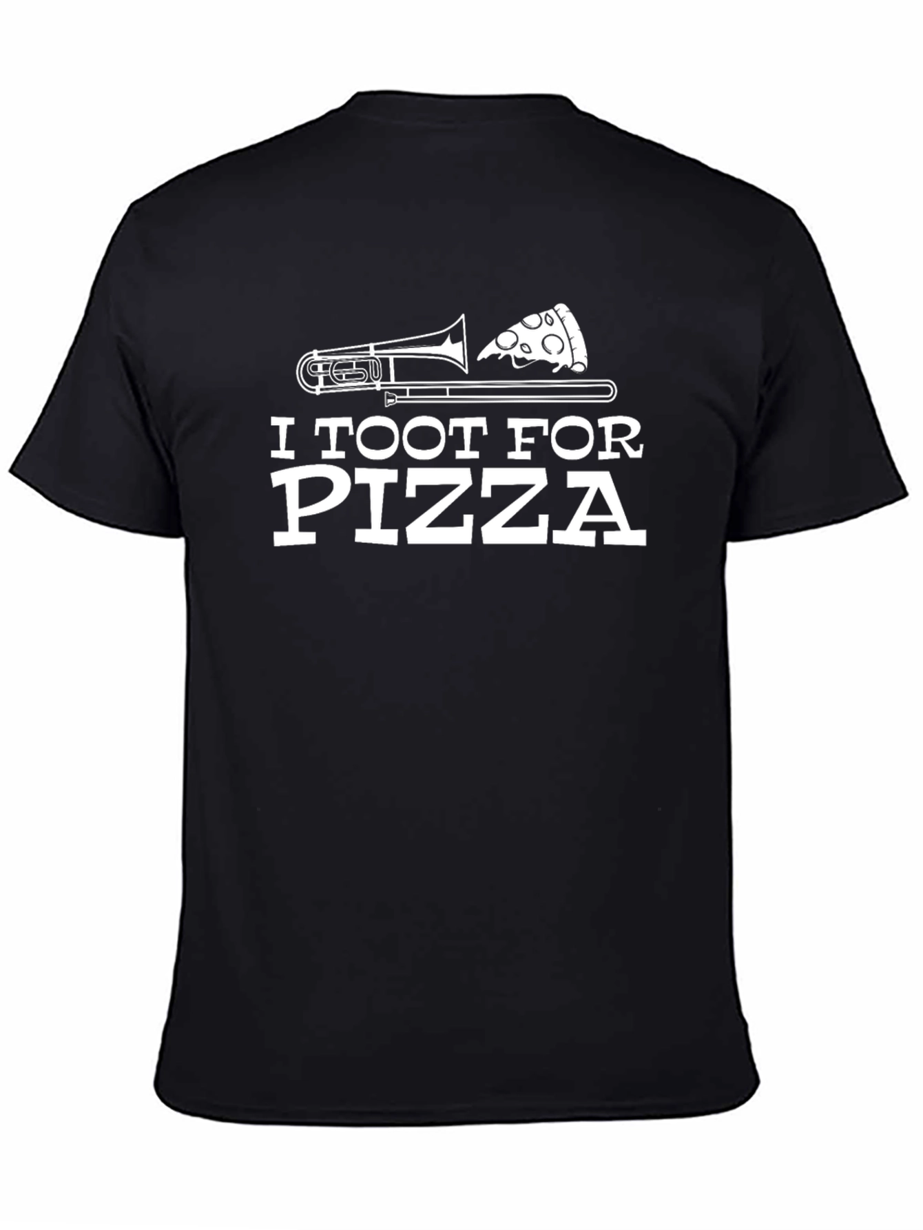 I Toot For Pizza Black T-Shirt