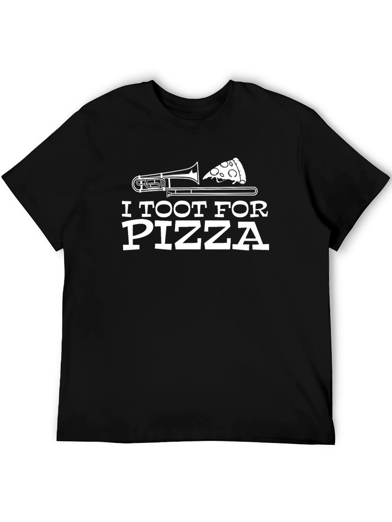 I Toot For Pizza Black T-Shirt