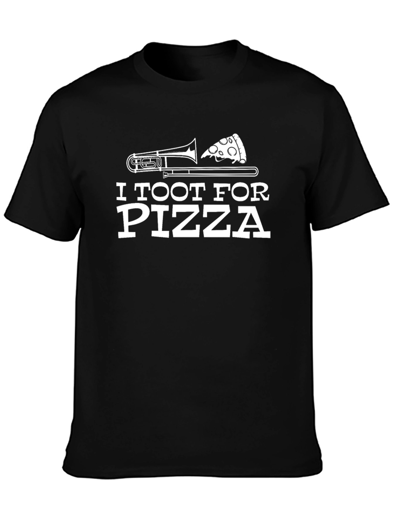 I Toot For Pizza Black T-Shirt