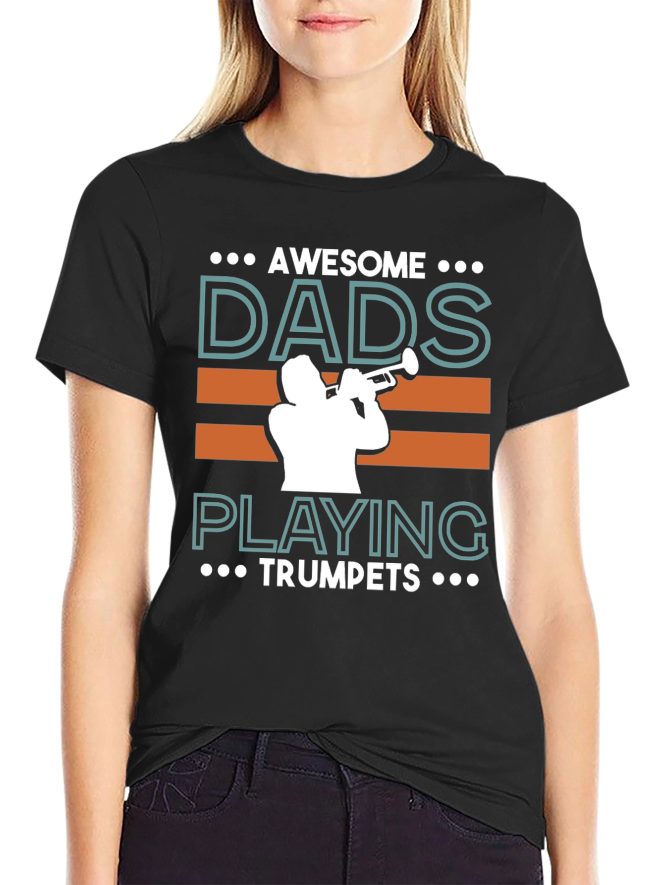 Awesome Dads Playing Trumpets Graphic T-Shirt