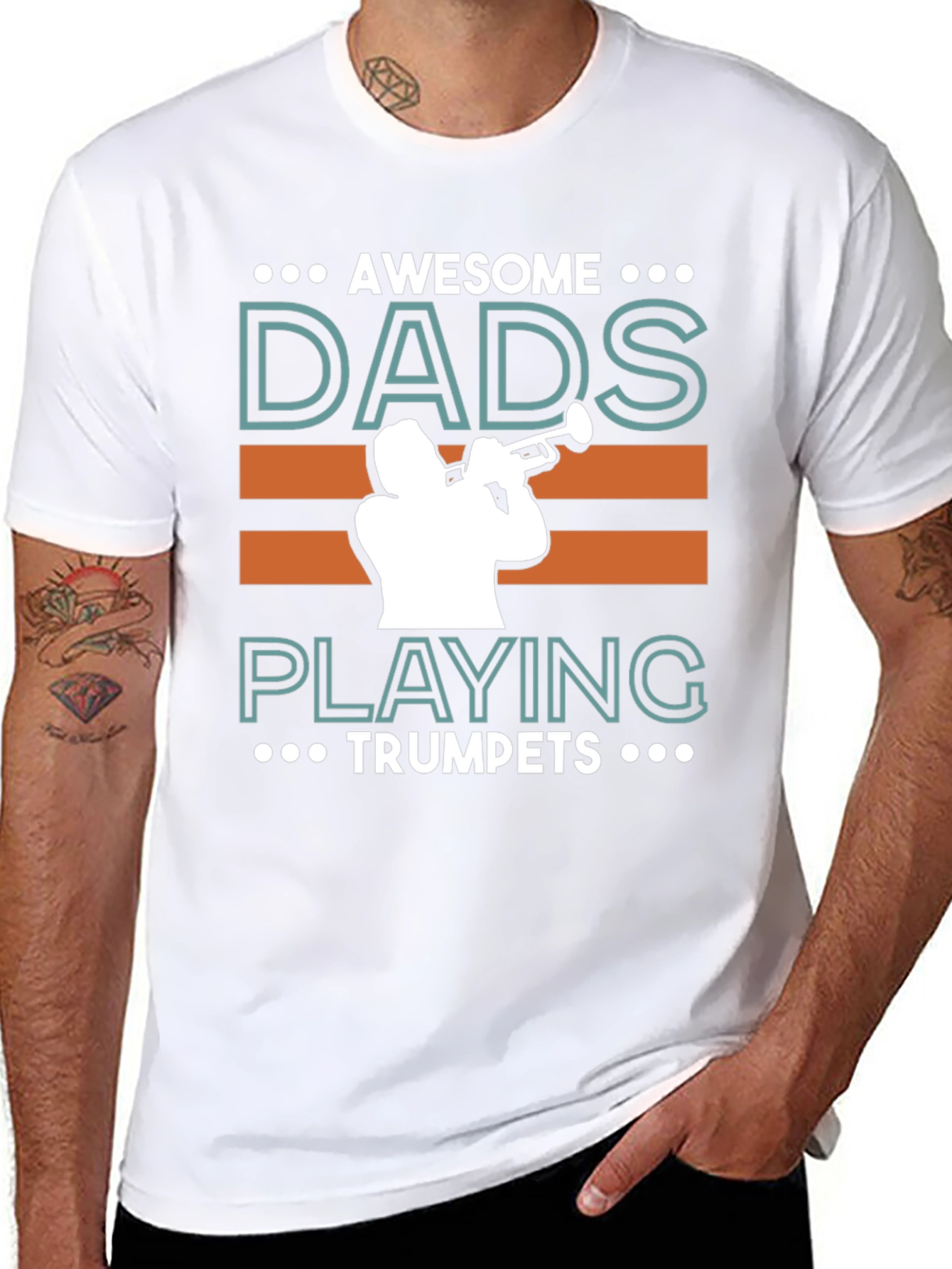 Awesome Dads Playing Trumpets Graphic T-Shirt