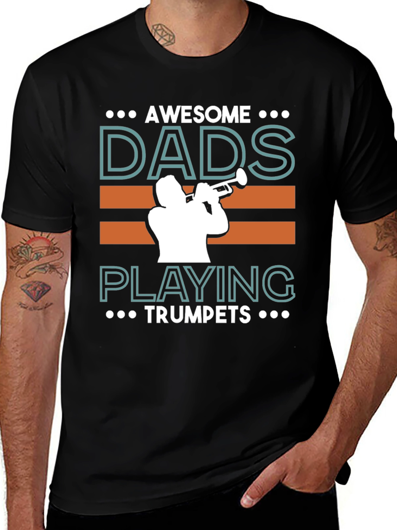 Awesome Dads Playing Trumpets Graphic T-Shirt